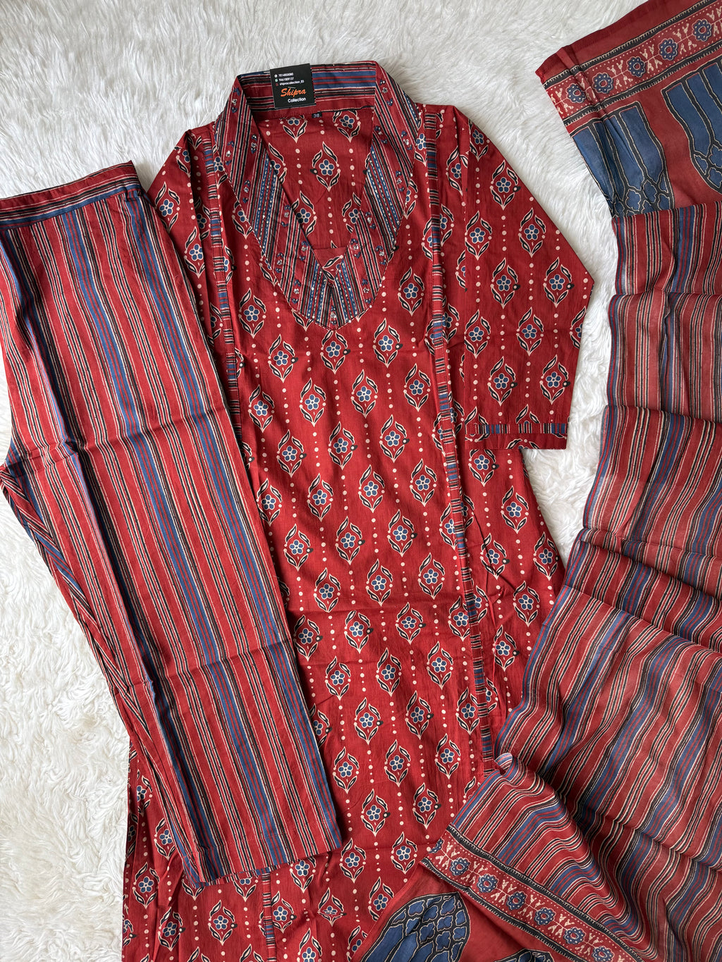 Premium Cotton Kurti Pant Dupatta Set