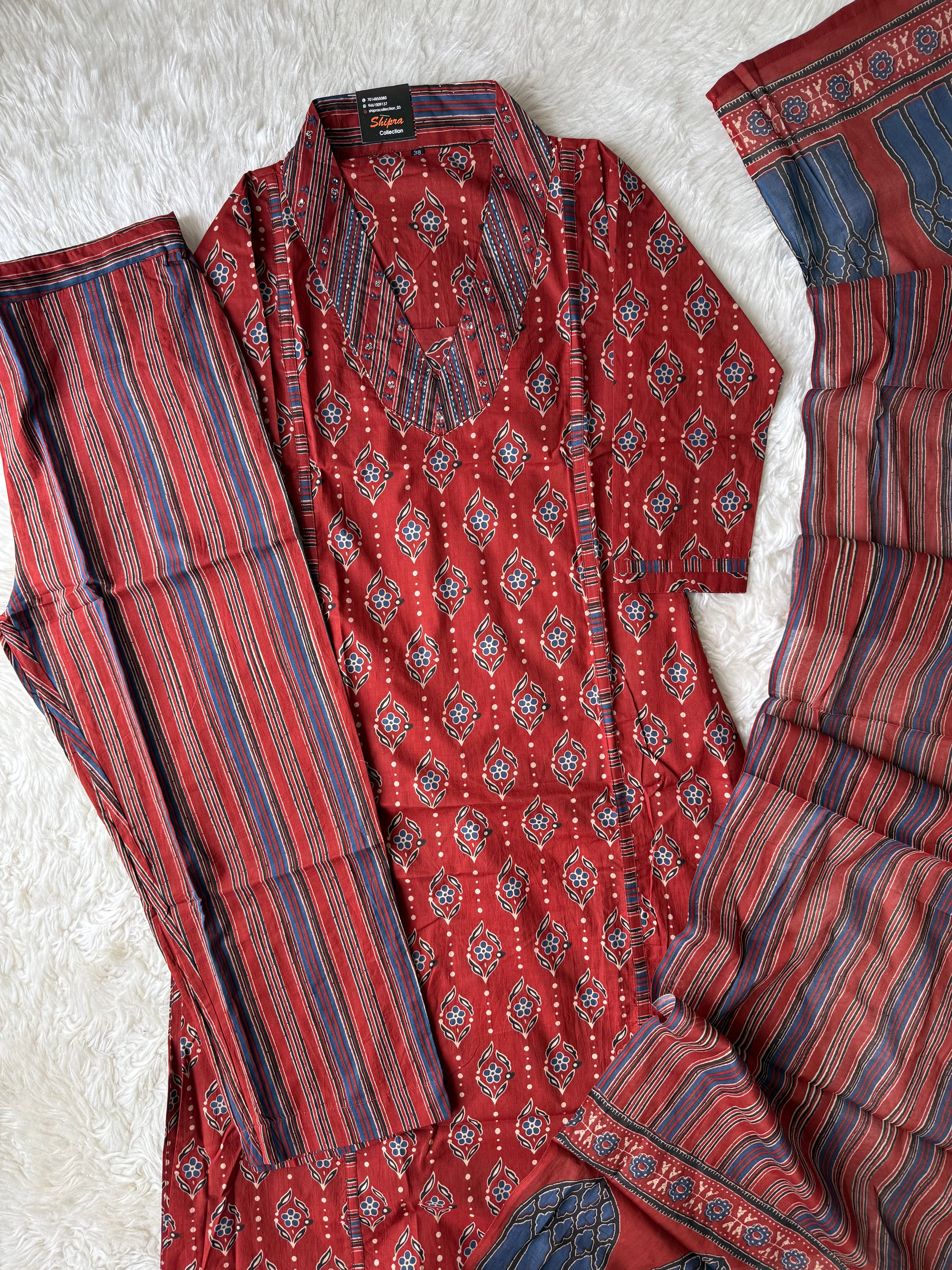 Premium Cotton Kurti Pant Dupatta Set