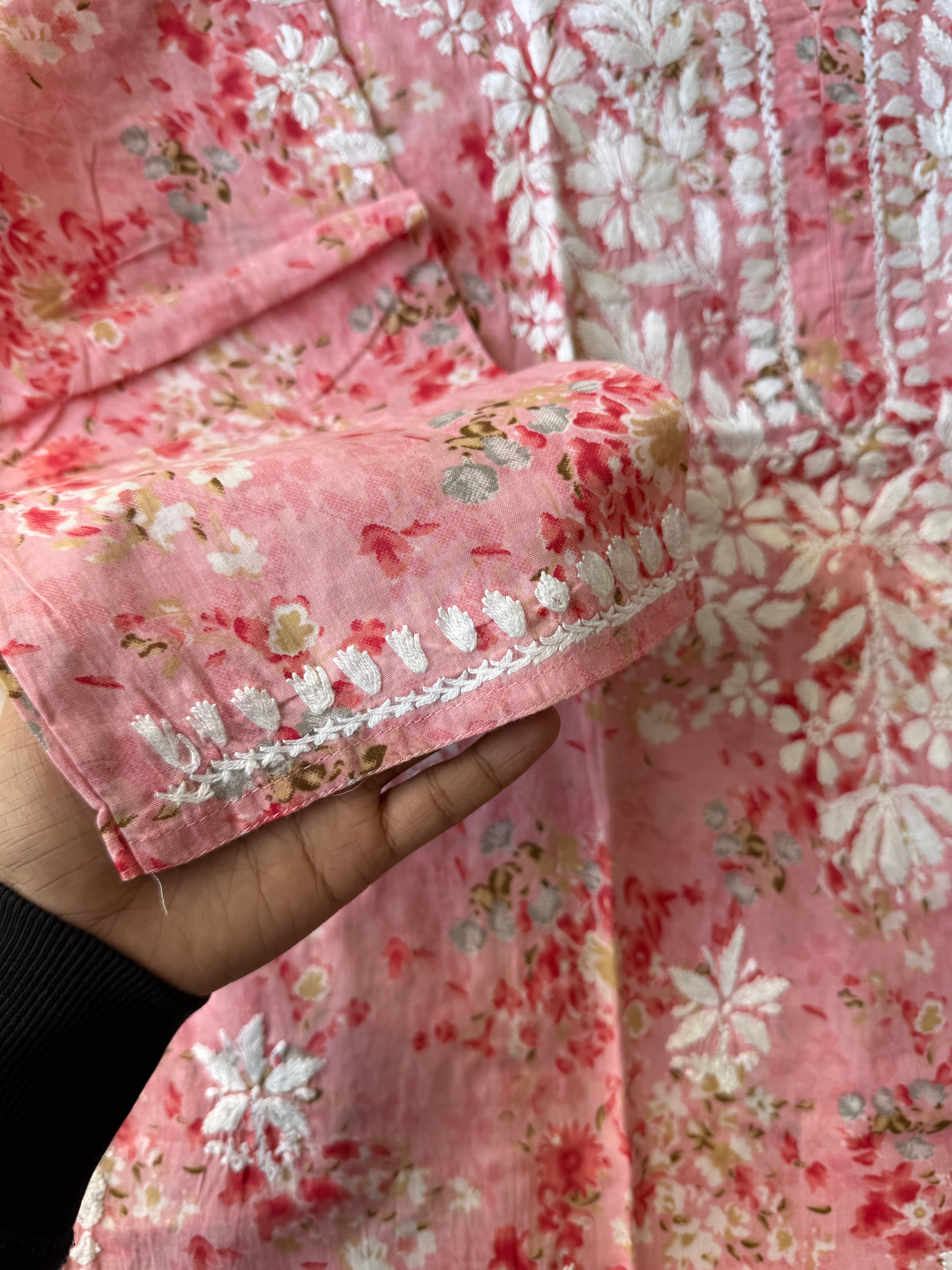 Pure Cotton Chikankari Short Kurti