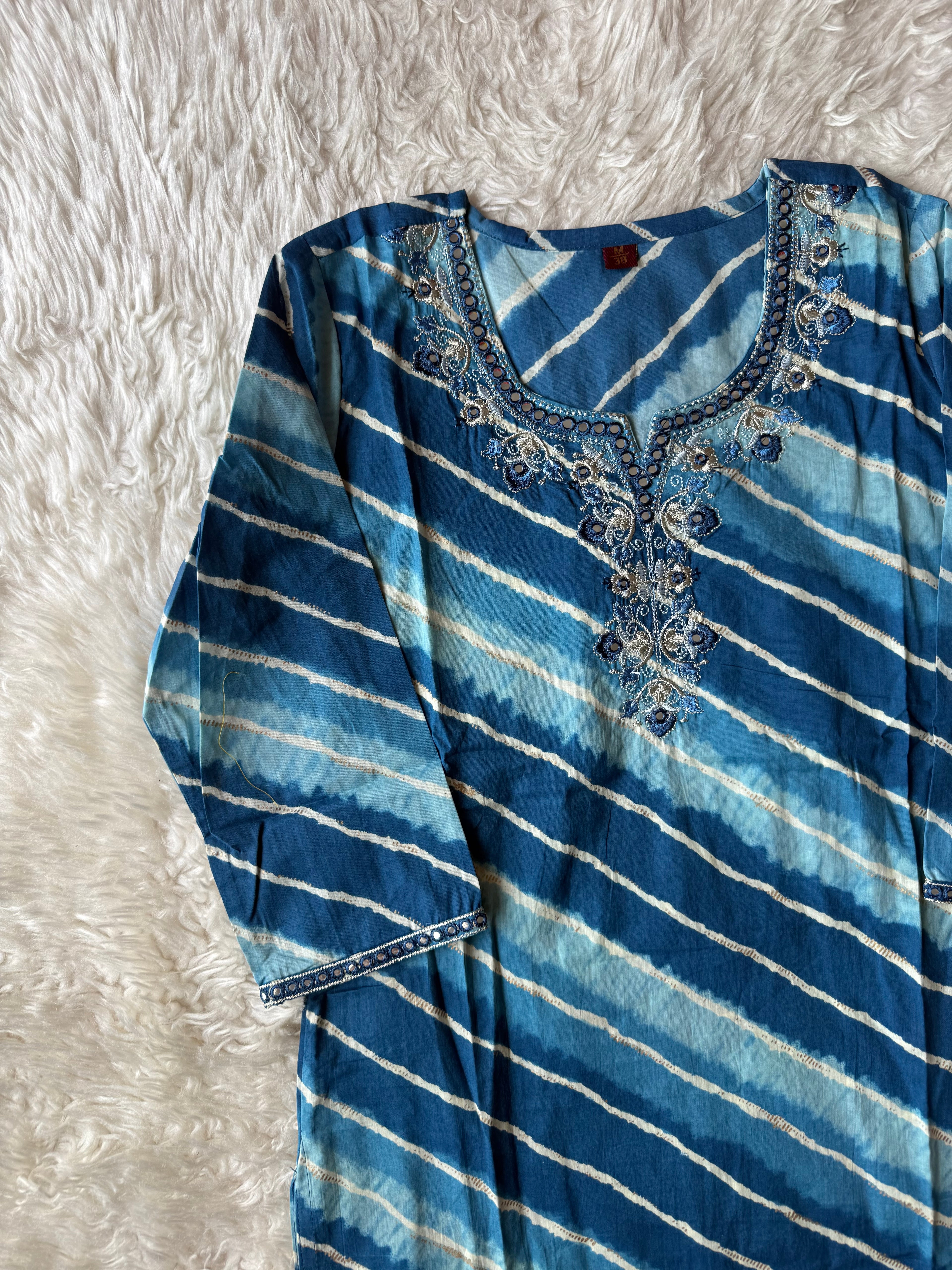 Pure Cotton Lehariya Set