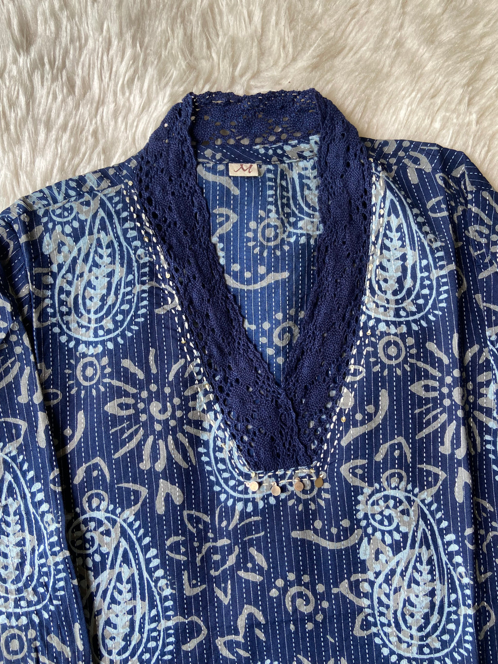 V-Neck Lace Details Kurti