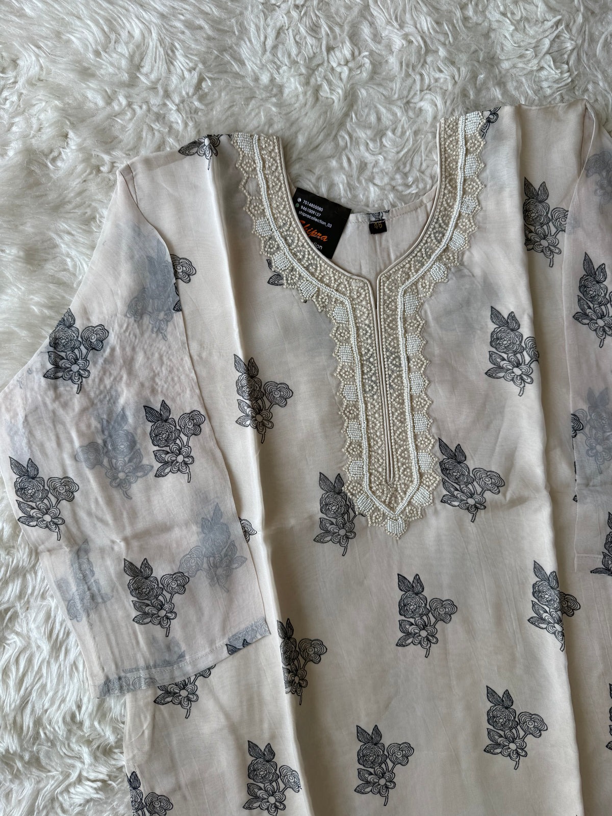 “Plus Size” Crepe Silk Kurti Pant Dupatta Set