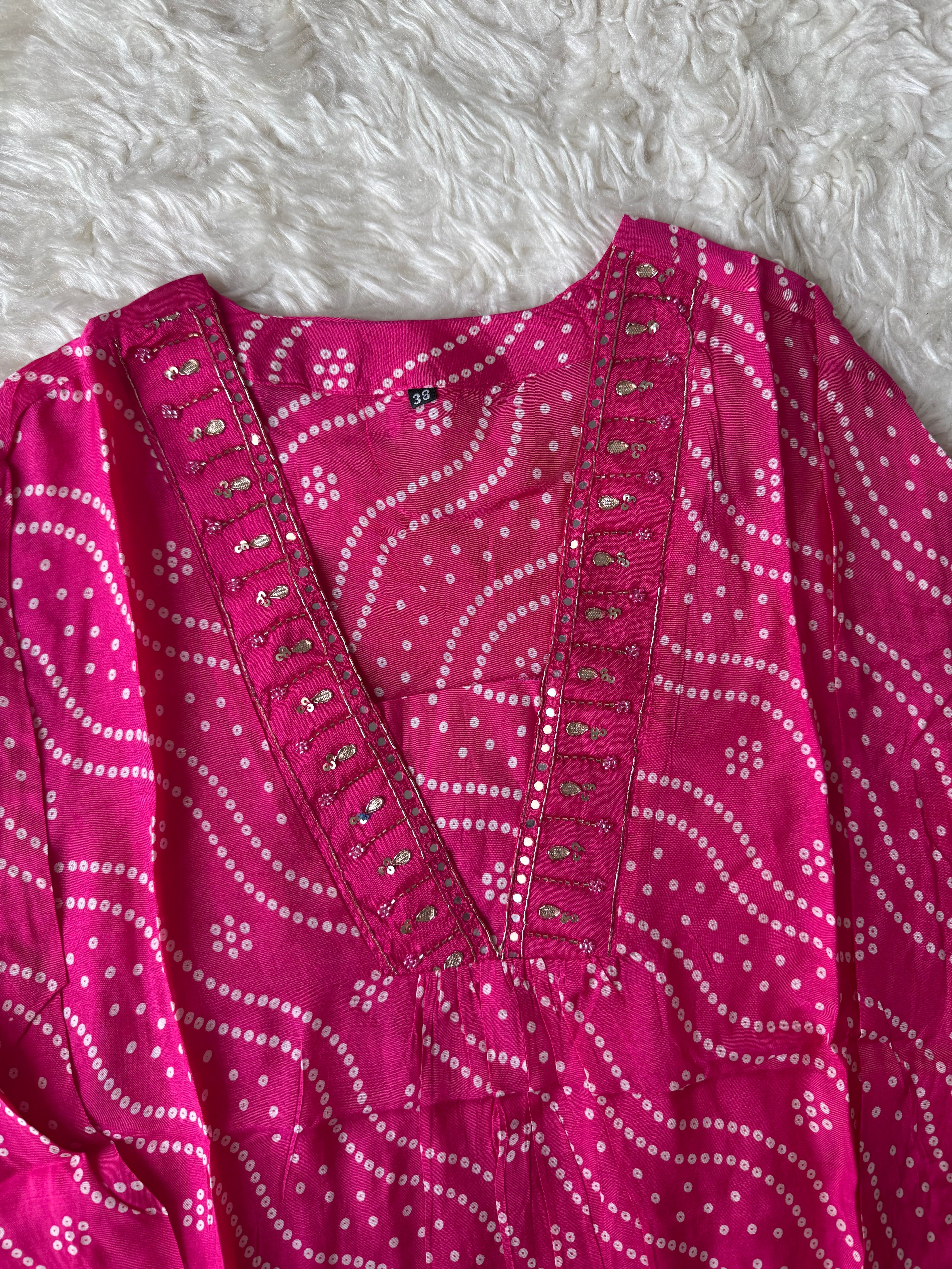 Mul Silk Kurti Pant Set