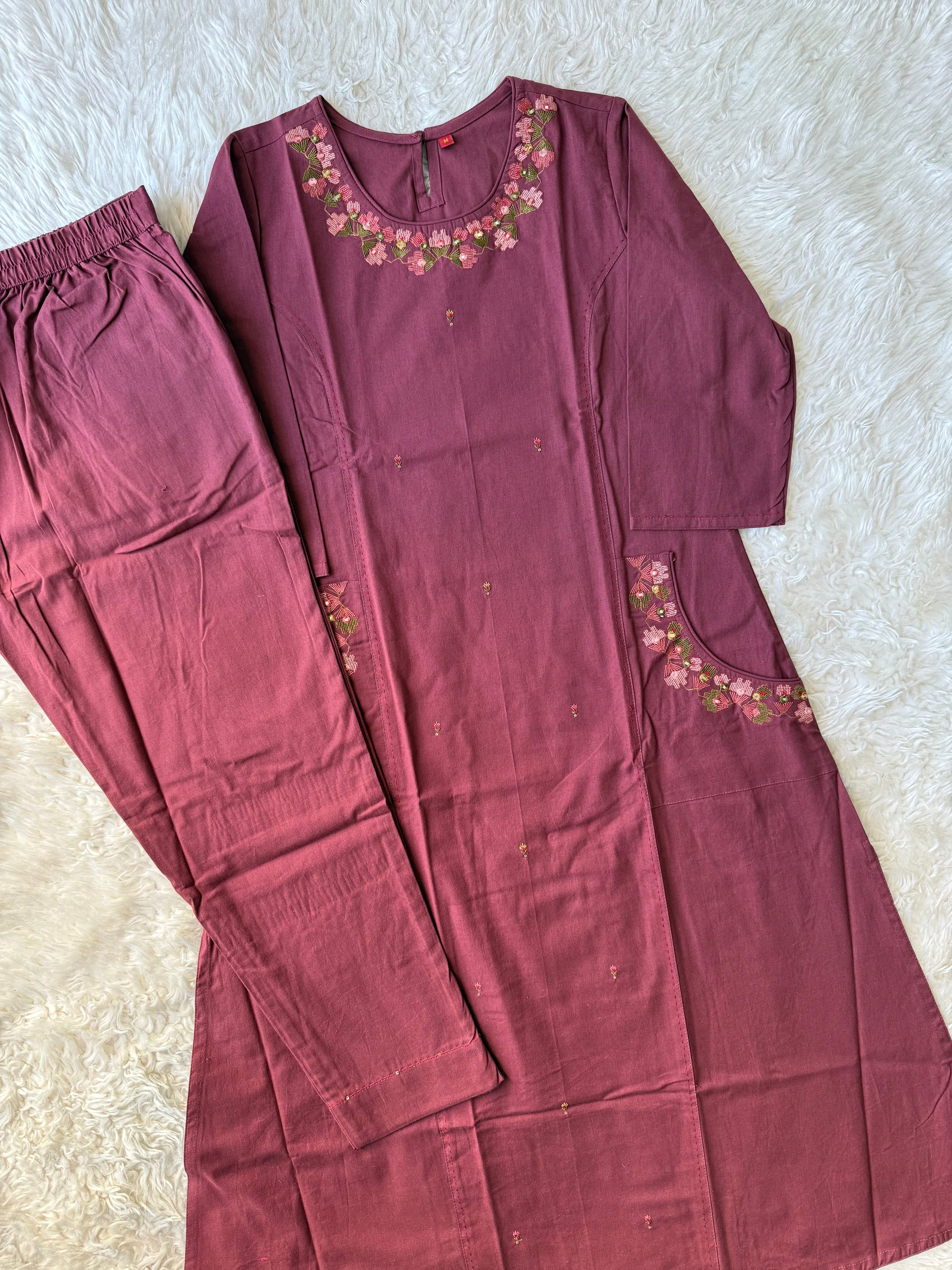 Premium Khadi Cotton Kurti Pant Set