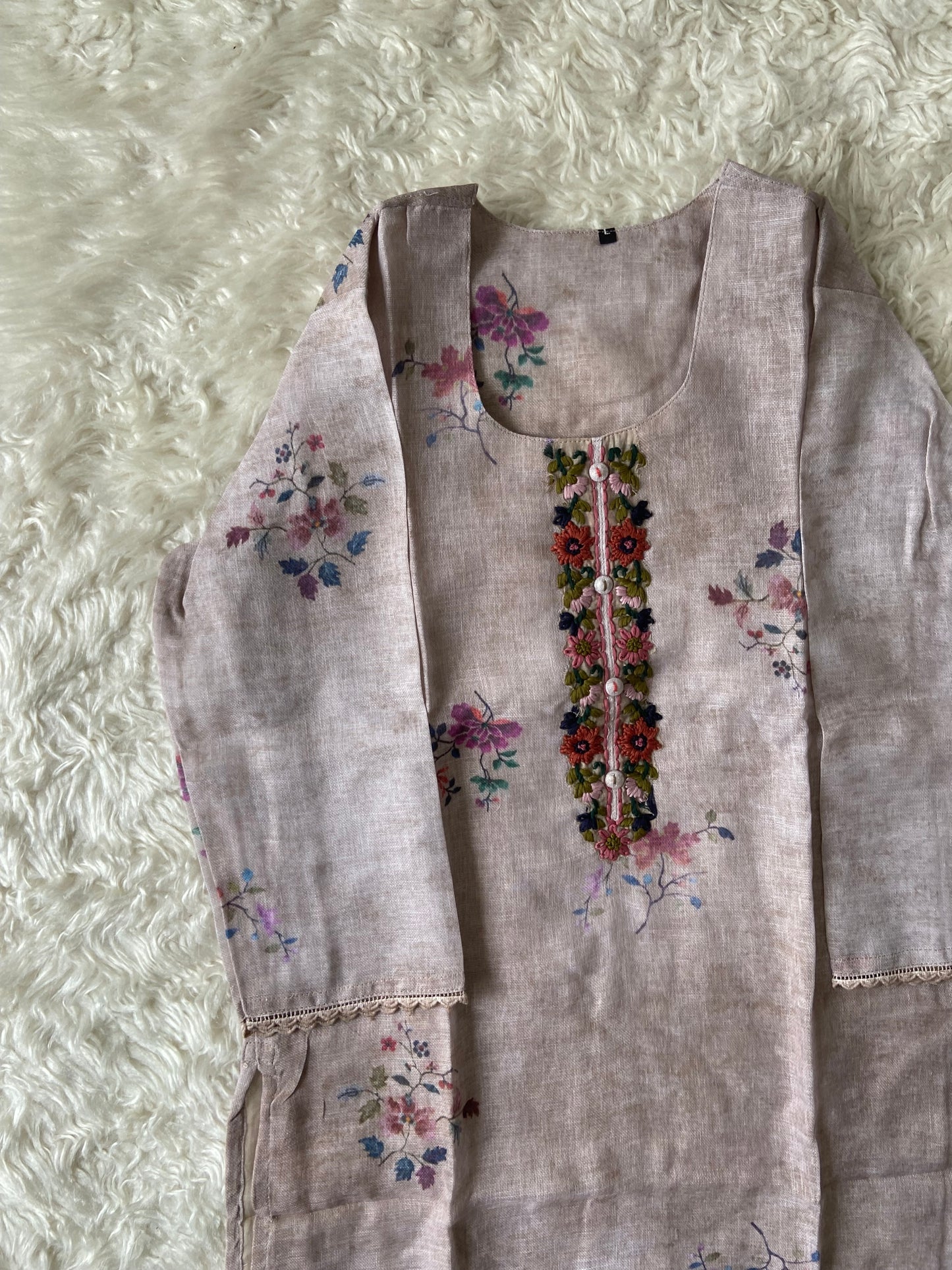 Linen Kurti Pant Dupatta Set