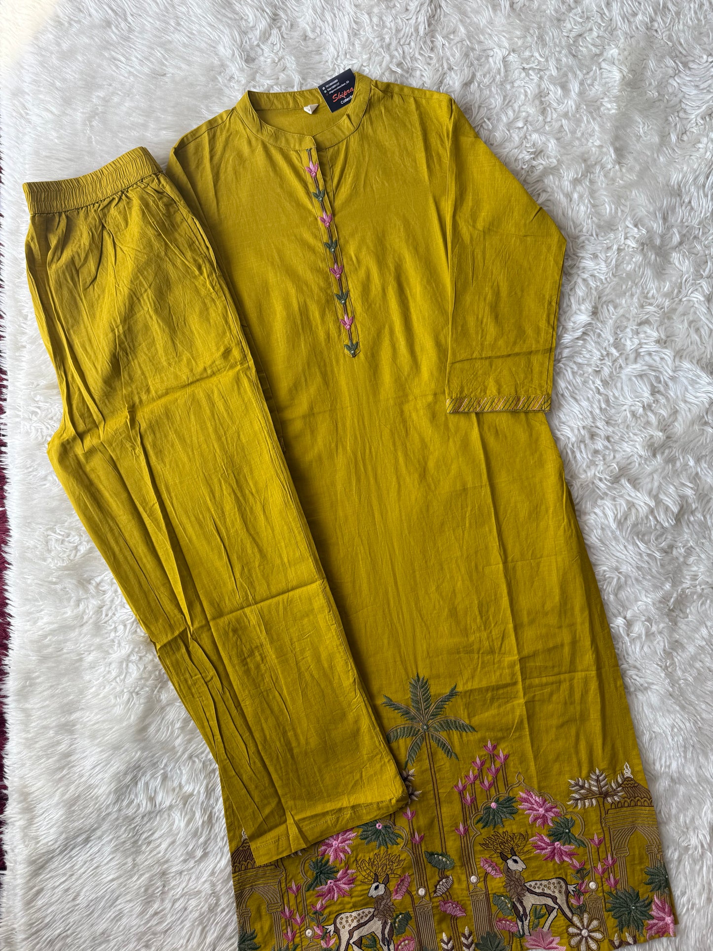 Pure Slub Cotton Kurti Pant Set