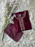 Pure Muslin Silk Kurti Pant Set