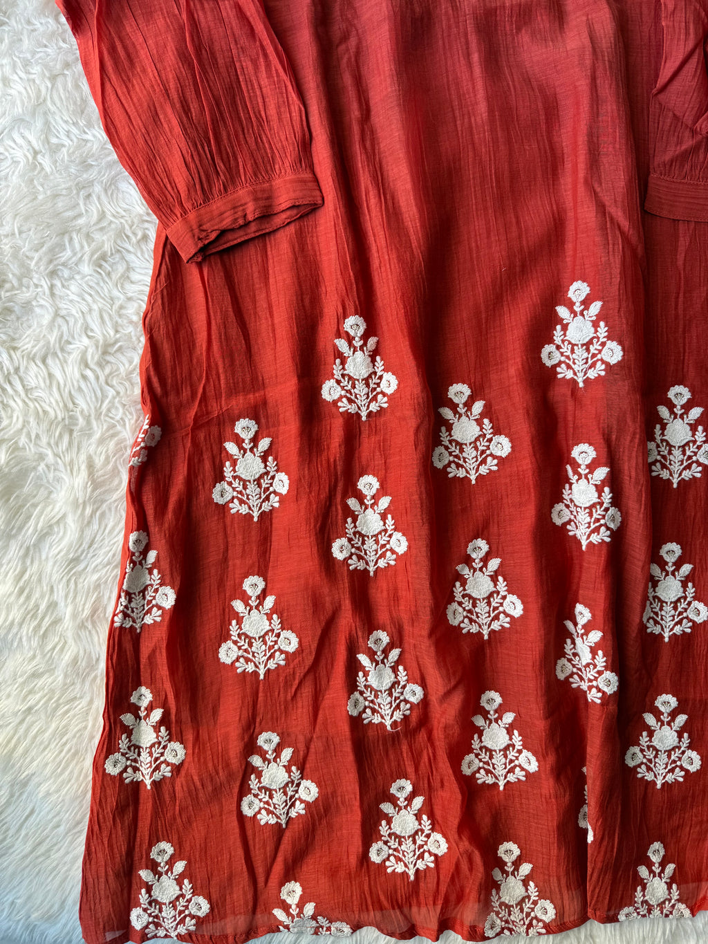 “Plus Size” Mul Chanderi Kurti Pant Dupatta Set