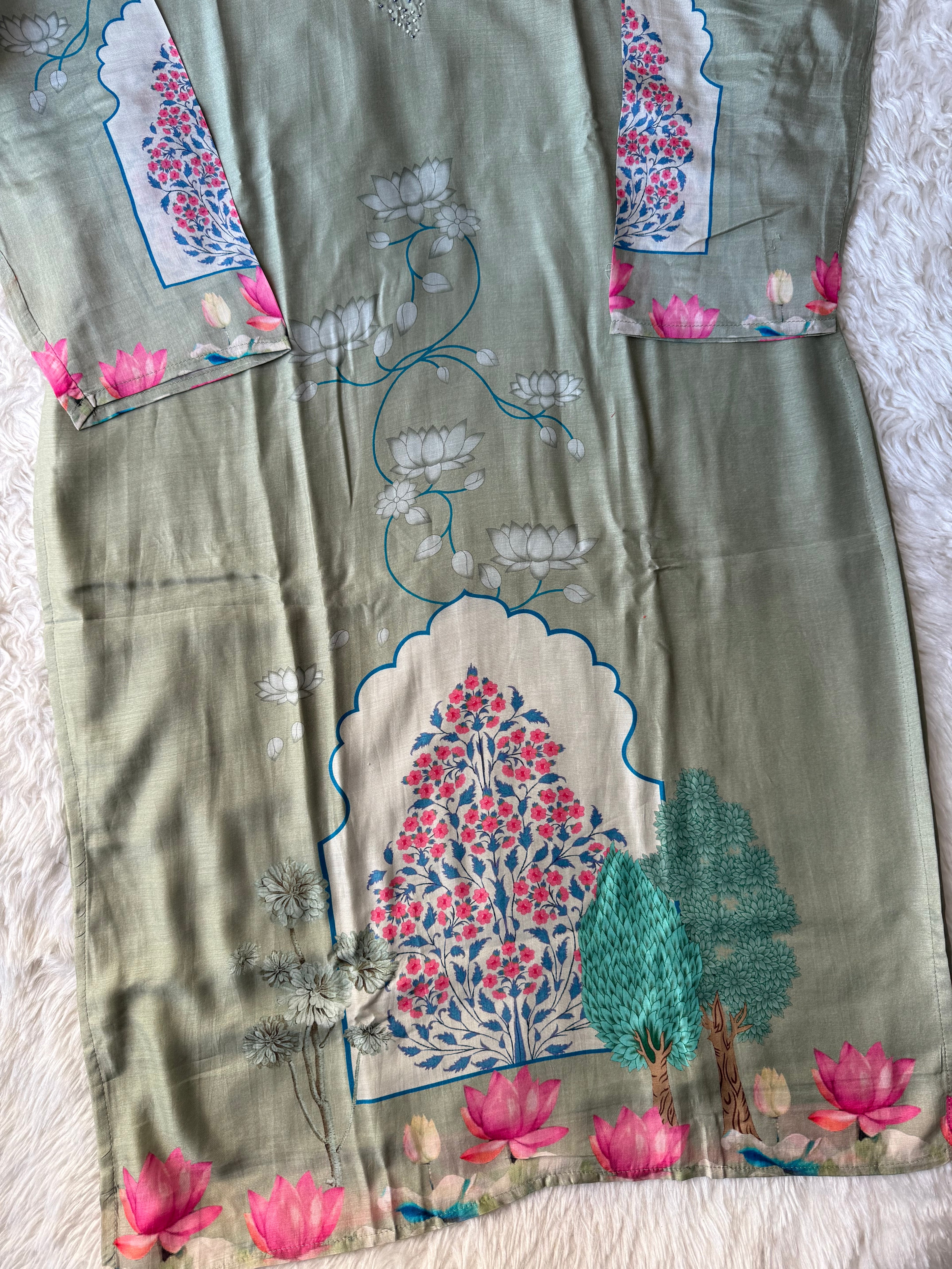 “Plus Size” Russian Silk Kurti Pant Dupatta Set
