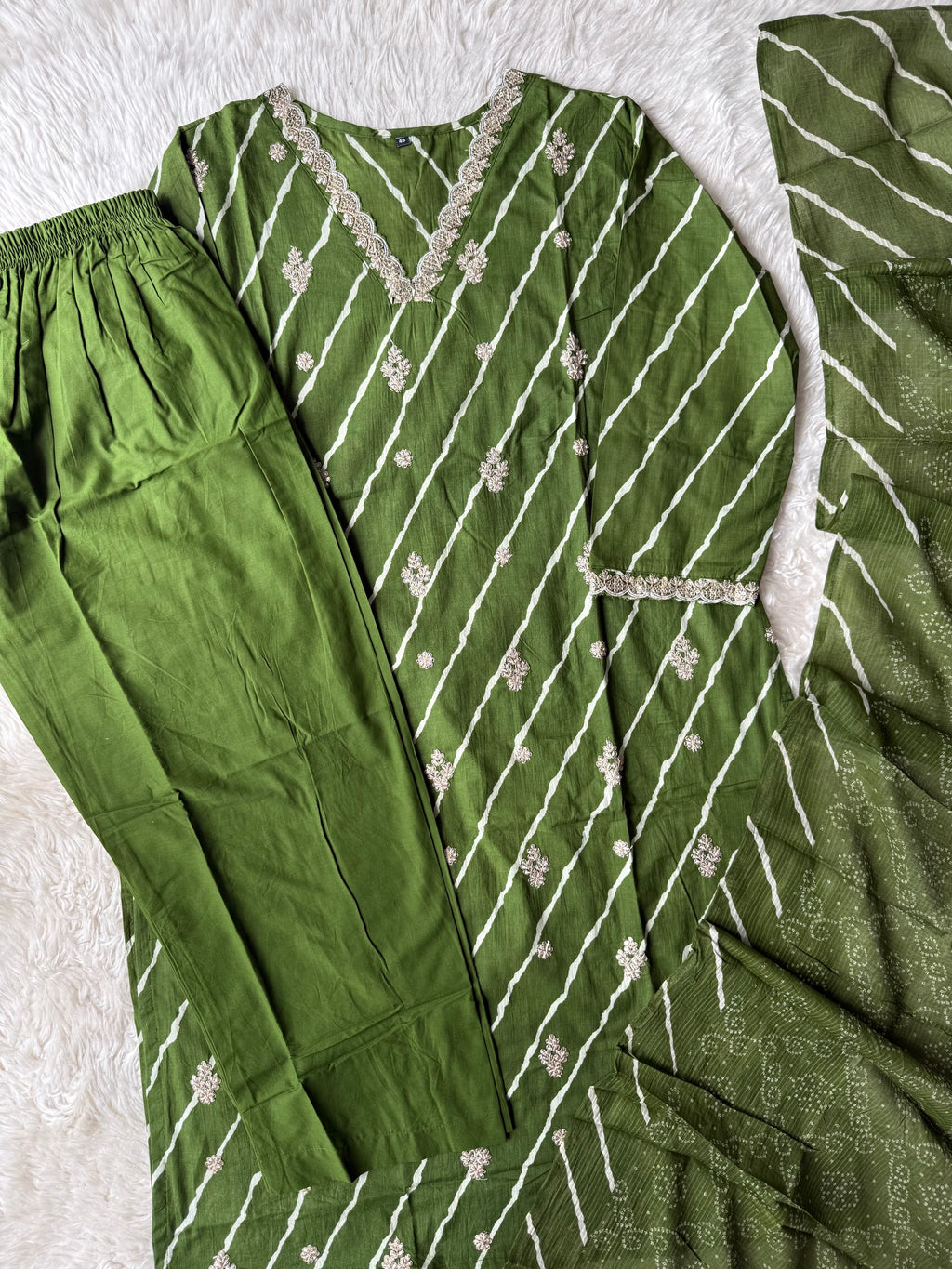 Premium Cotton Lehariya Set