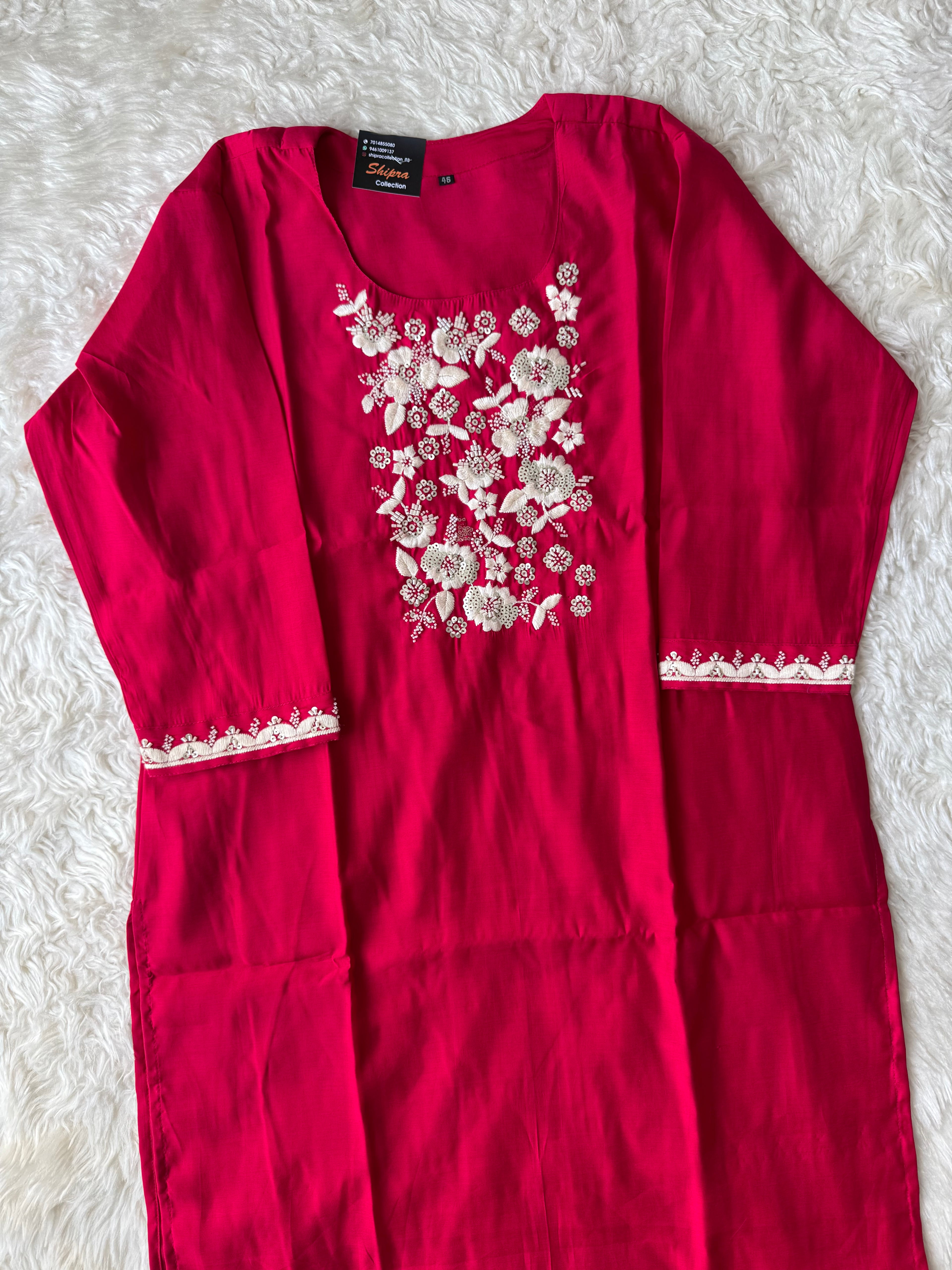 “Plus Size” Roman Silk Kurti Pant Dupatta Set