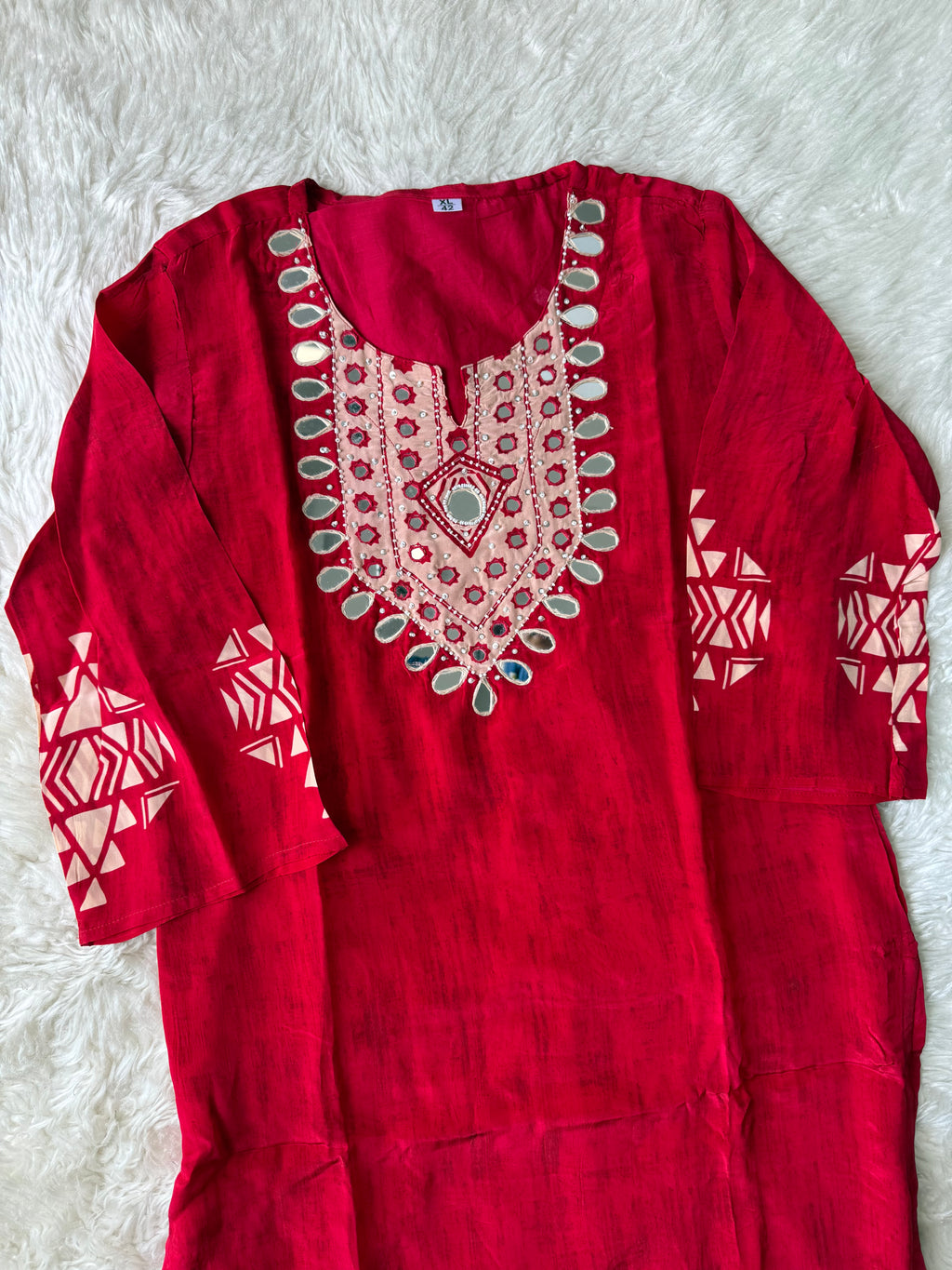 Crepe Silk Kurti Pant Dupatta Set
