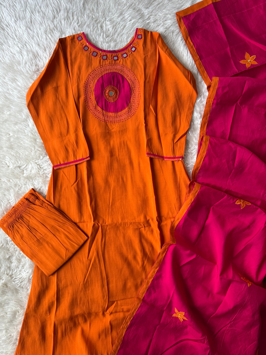 Roman Silk Kurti Plazo Dupatta Set