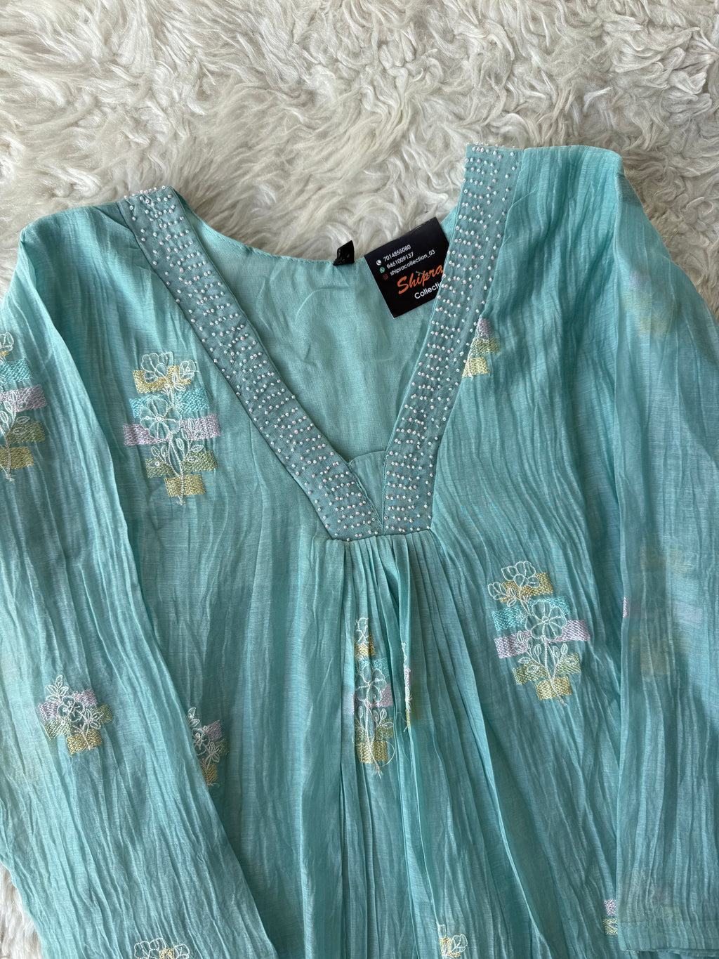 Pure Mul Chanderi Kurti Pant Dupatta Set