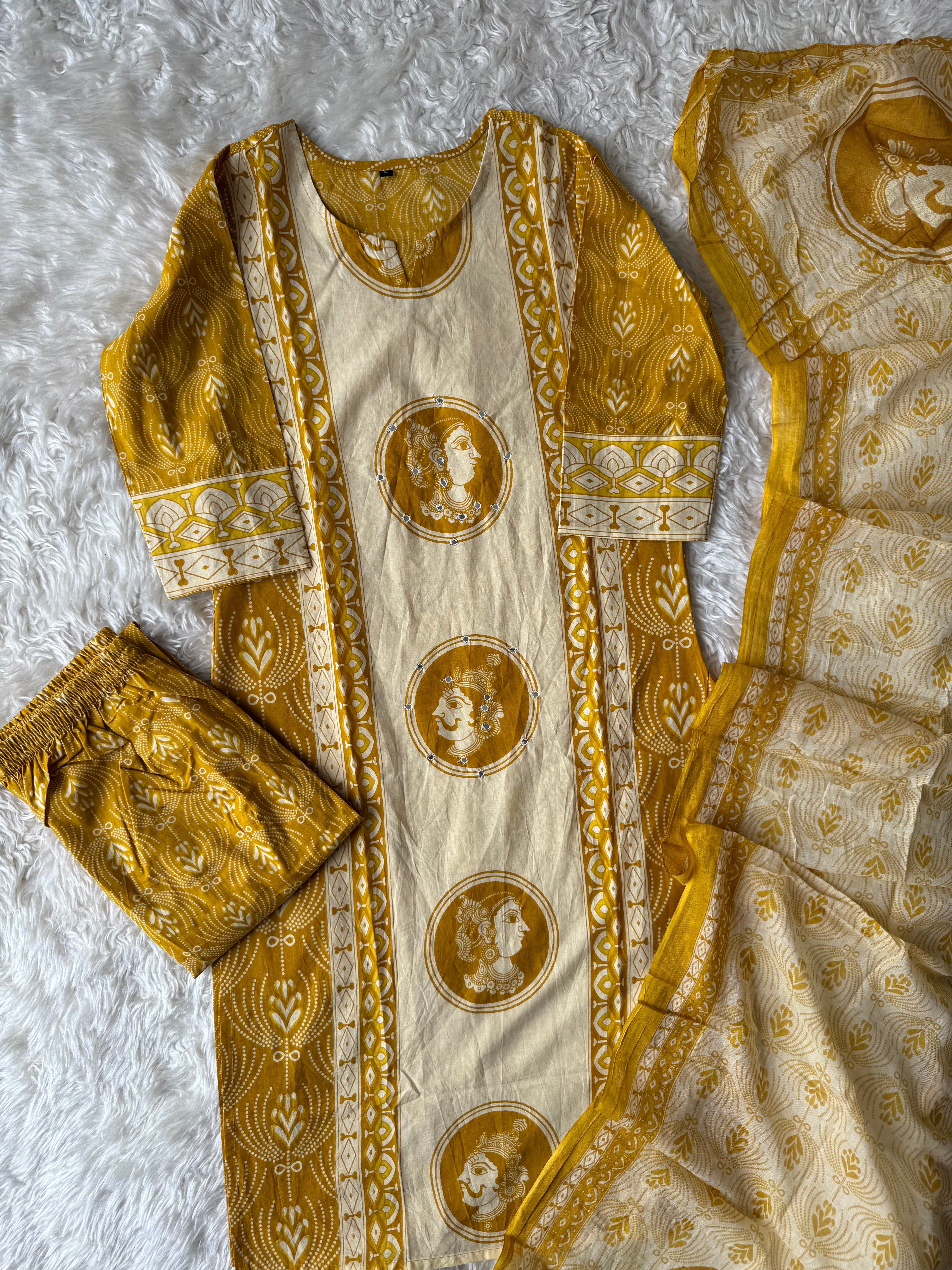 Budget Friendly Kurti Pant Dupatta Set