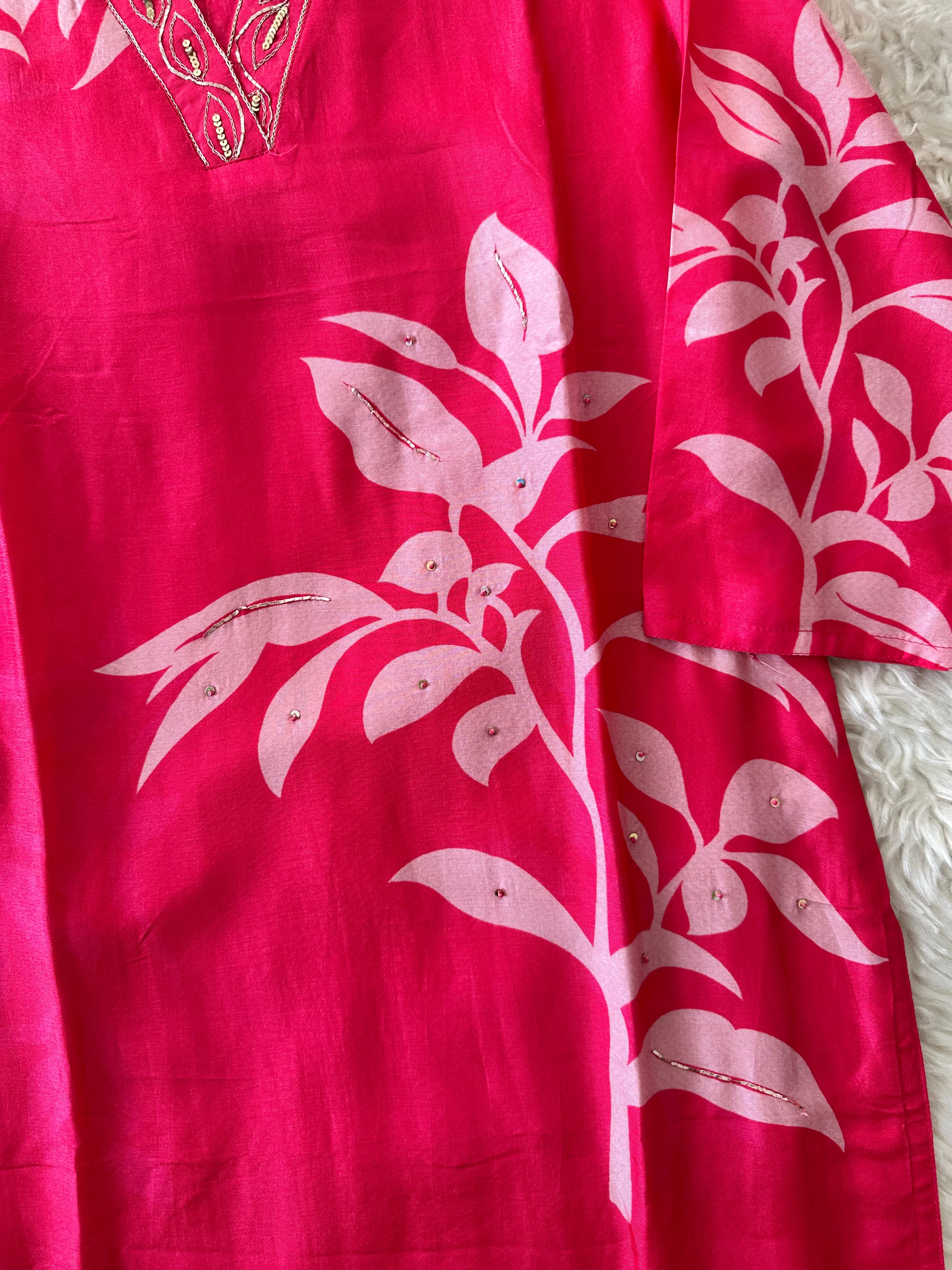 Russian Silk Kurti Pant Dupatta Set