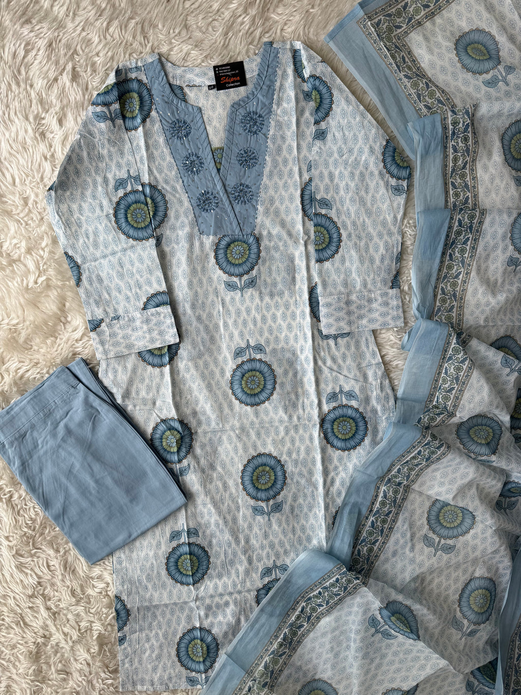 Premium Cotton Kurti Pant Dupatta Set