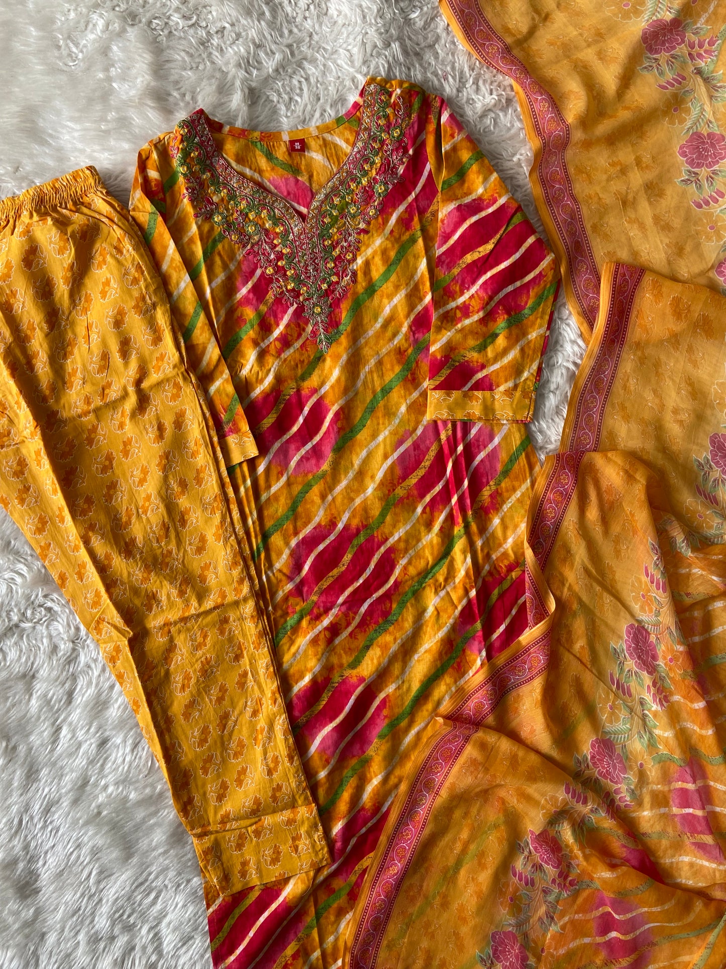 Premium Cotton Kurti Pant Dupatta Set