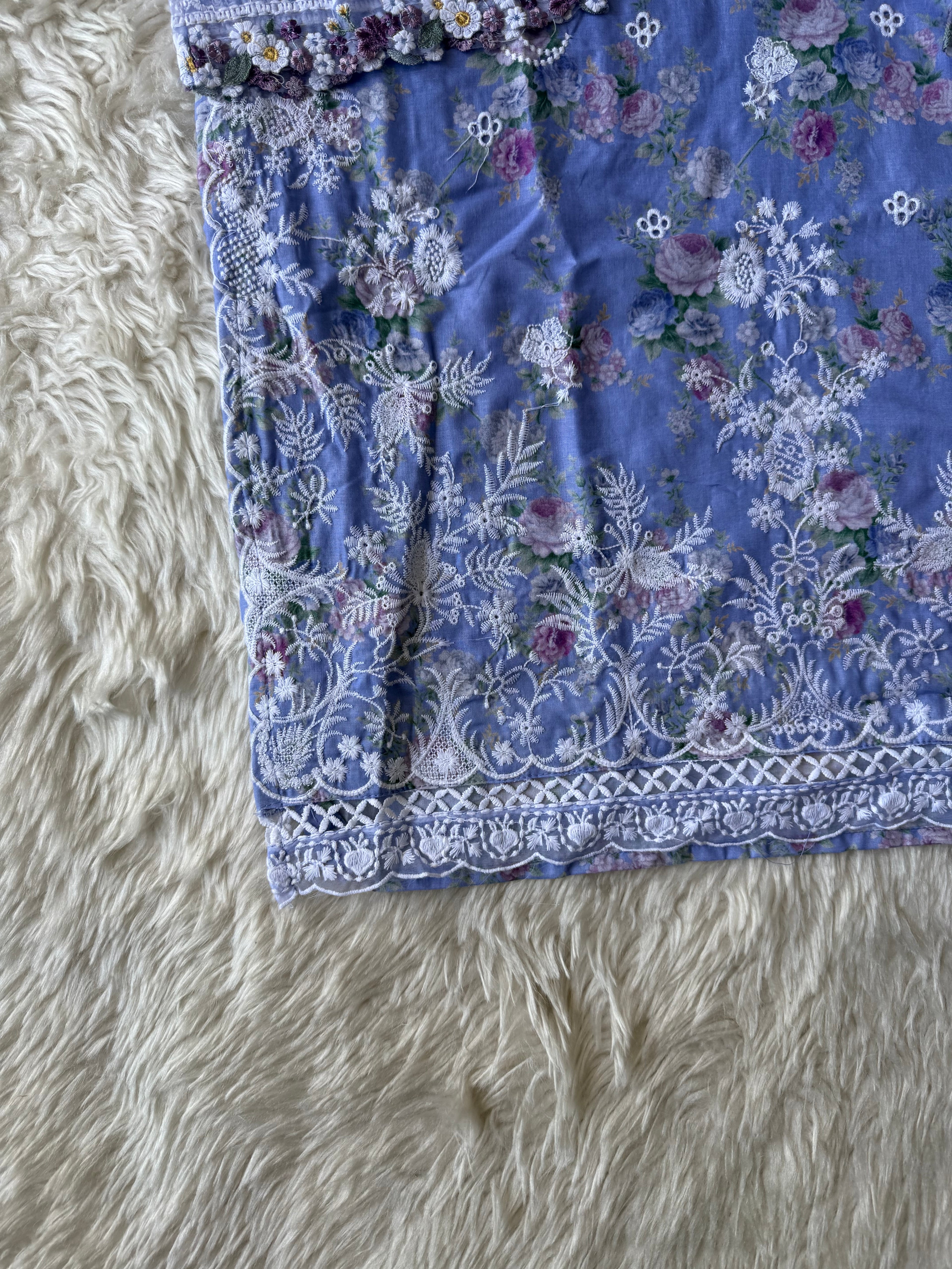 Mul Cotton Thread Work Farshi Salwar Set