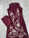 Khadi Cotton Sleeveless Kurti Pant Set