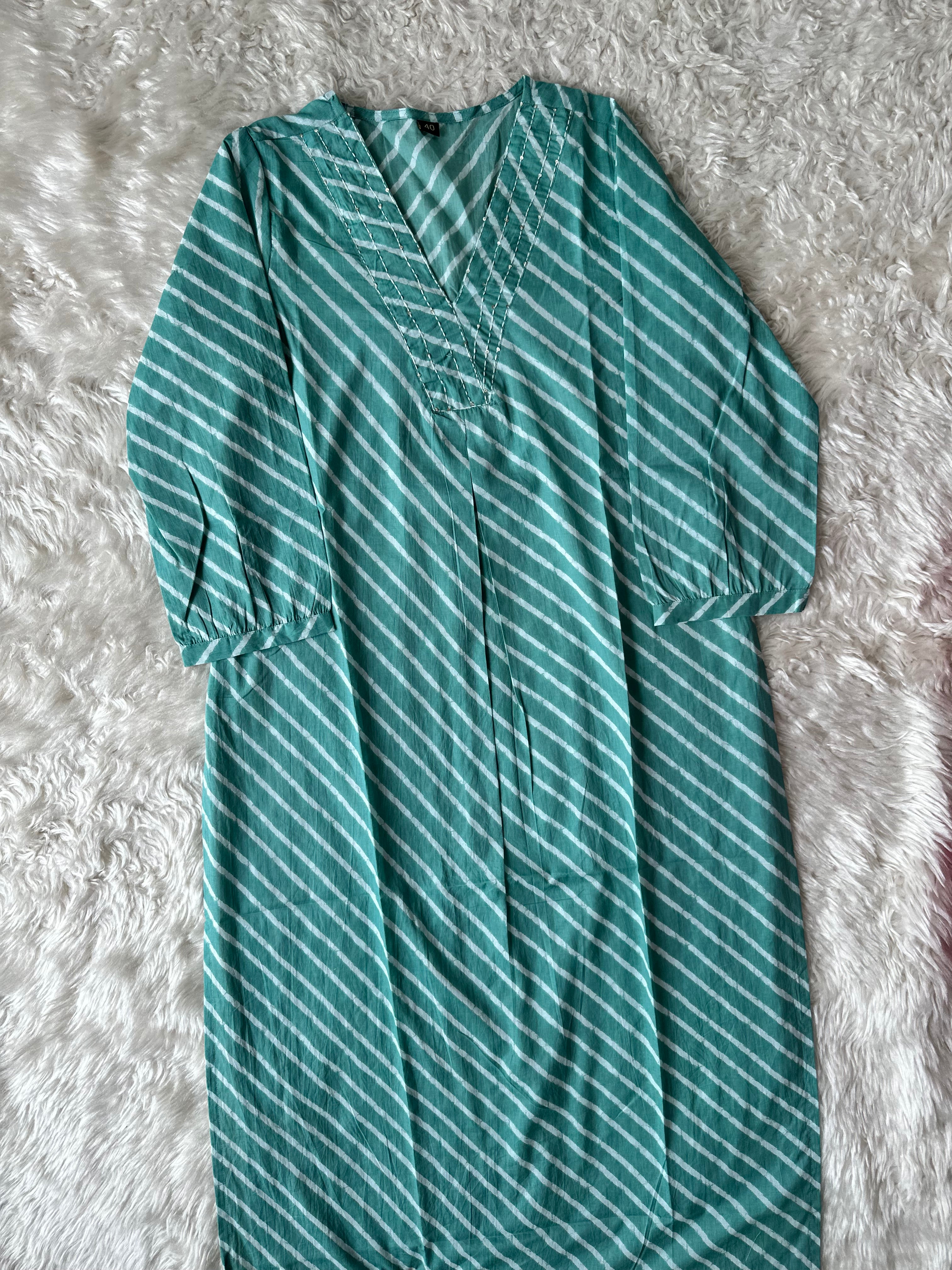Premium Cotton Lehariya Kurti