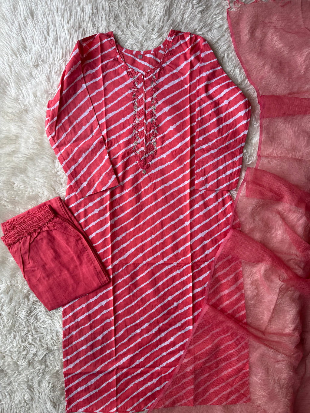 Premium Cotton Lehariya Set
