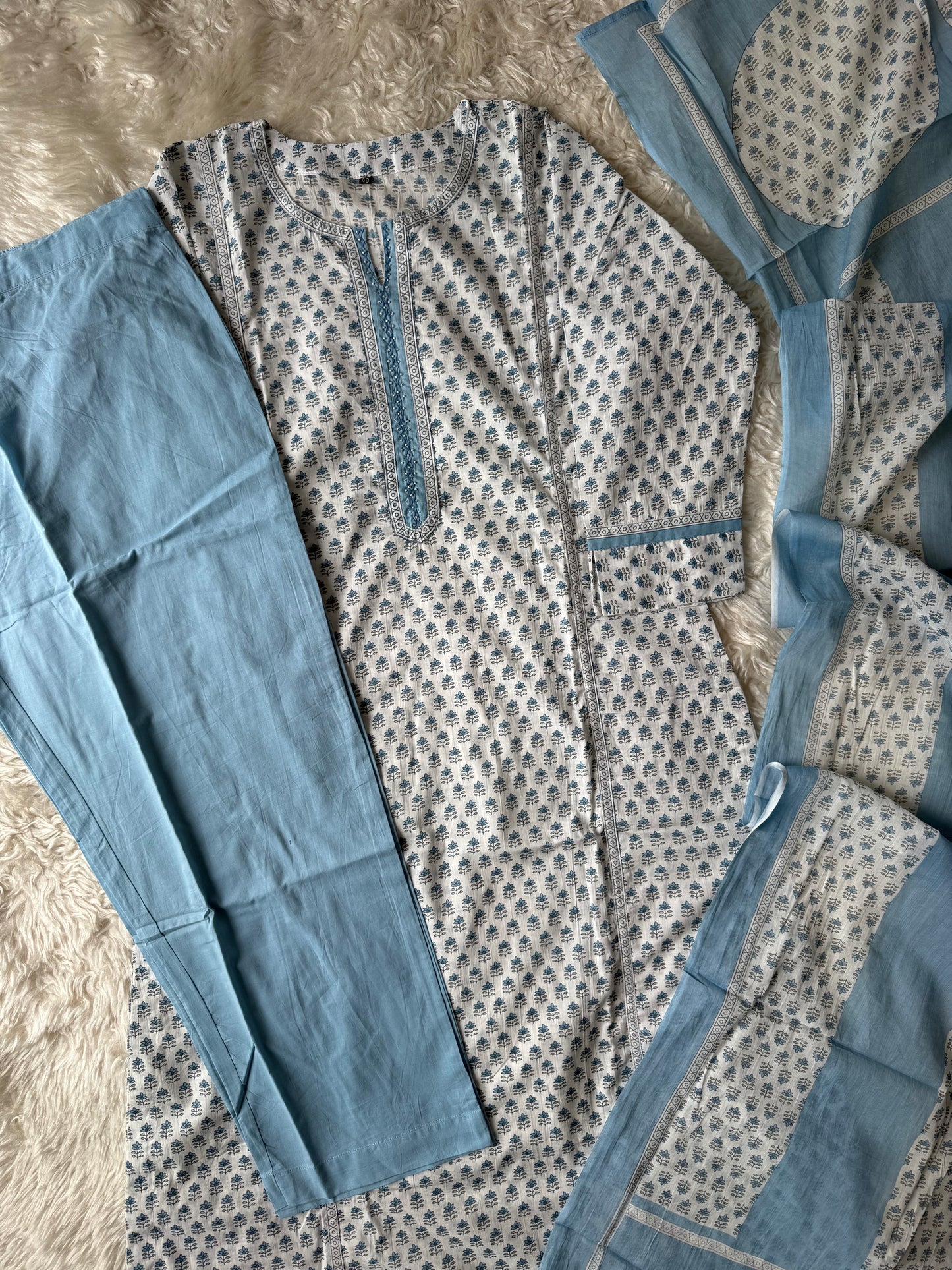 Premium Cotton Kurti Pant Dupatta Set
