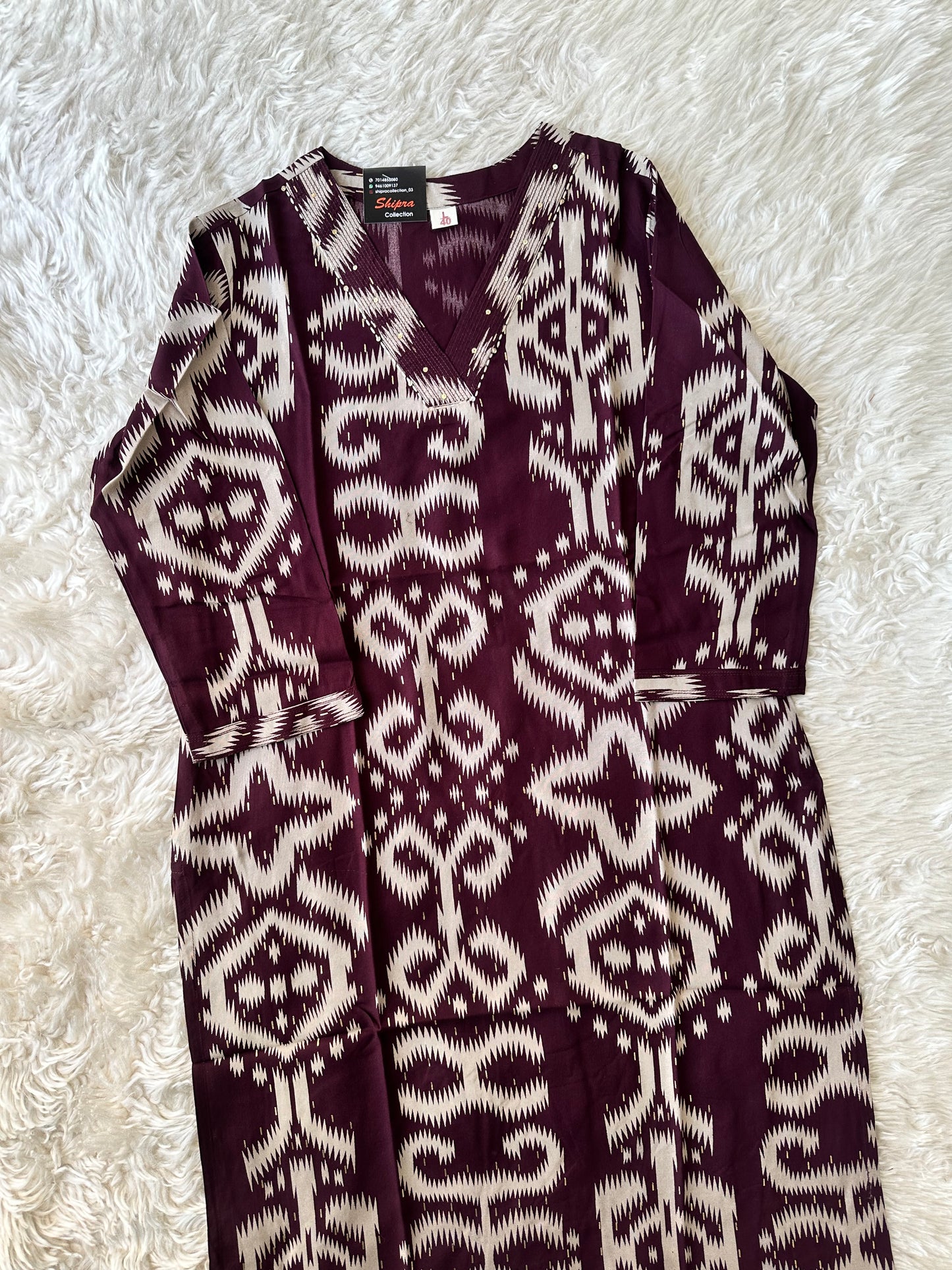 Heavy Rayon V- Neck Kurti