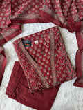 Premium Cotton FLARE Kurti Pant Dupatta Set