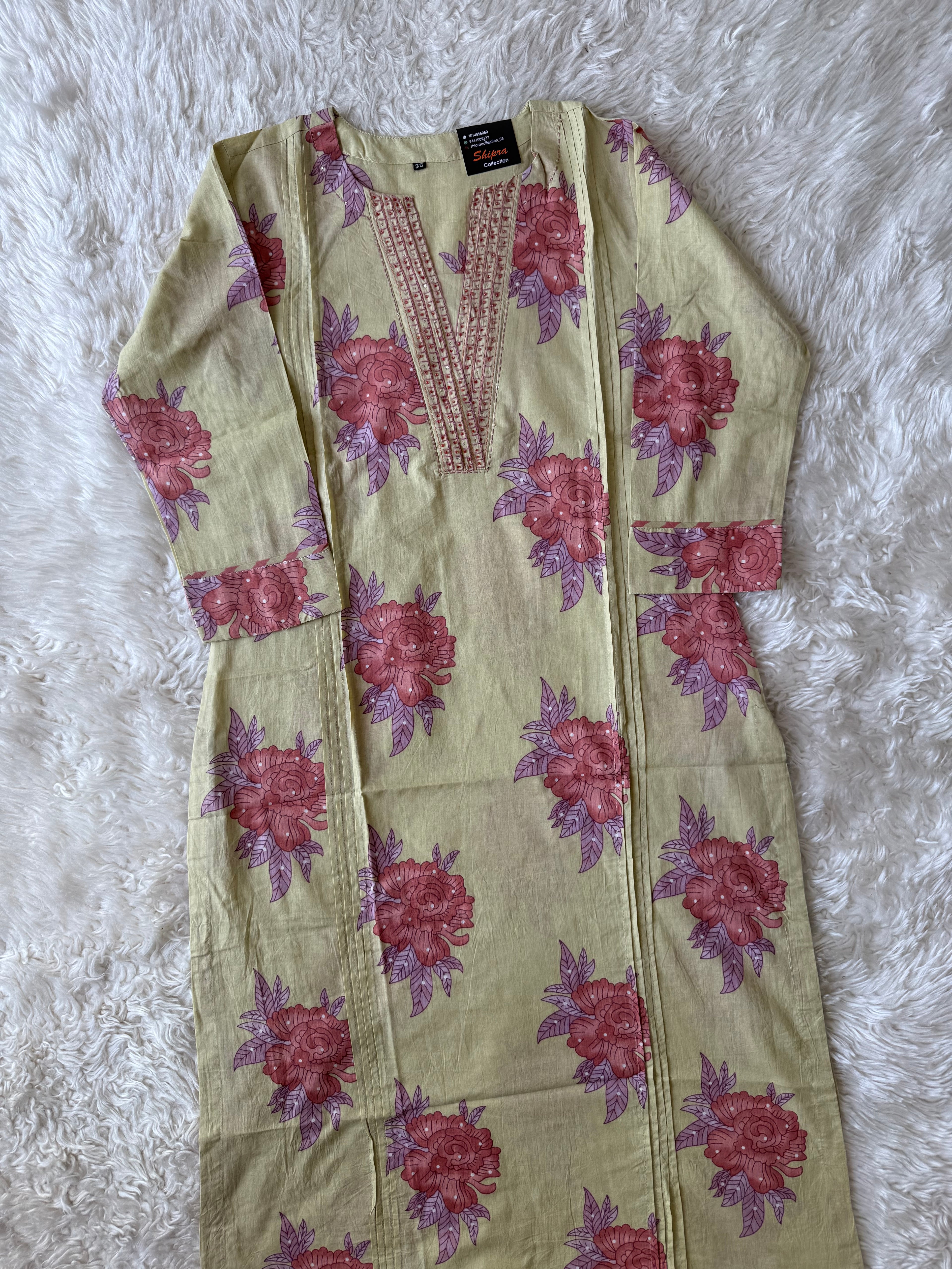 Premium Cotton Kurti Pant Dupatta Set