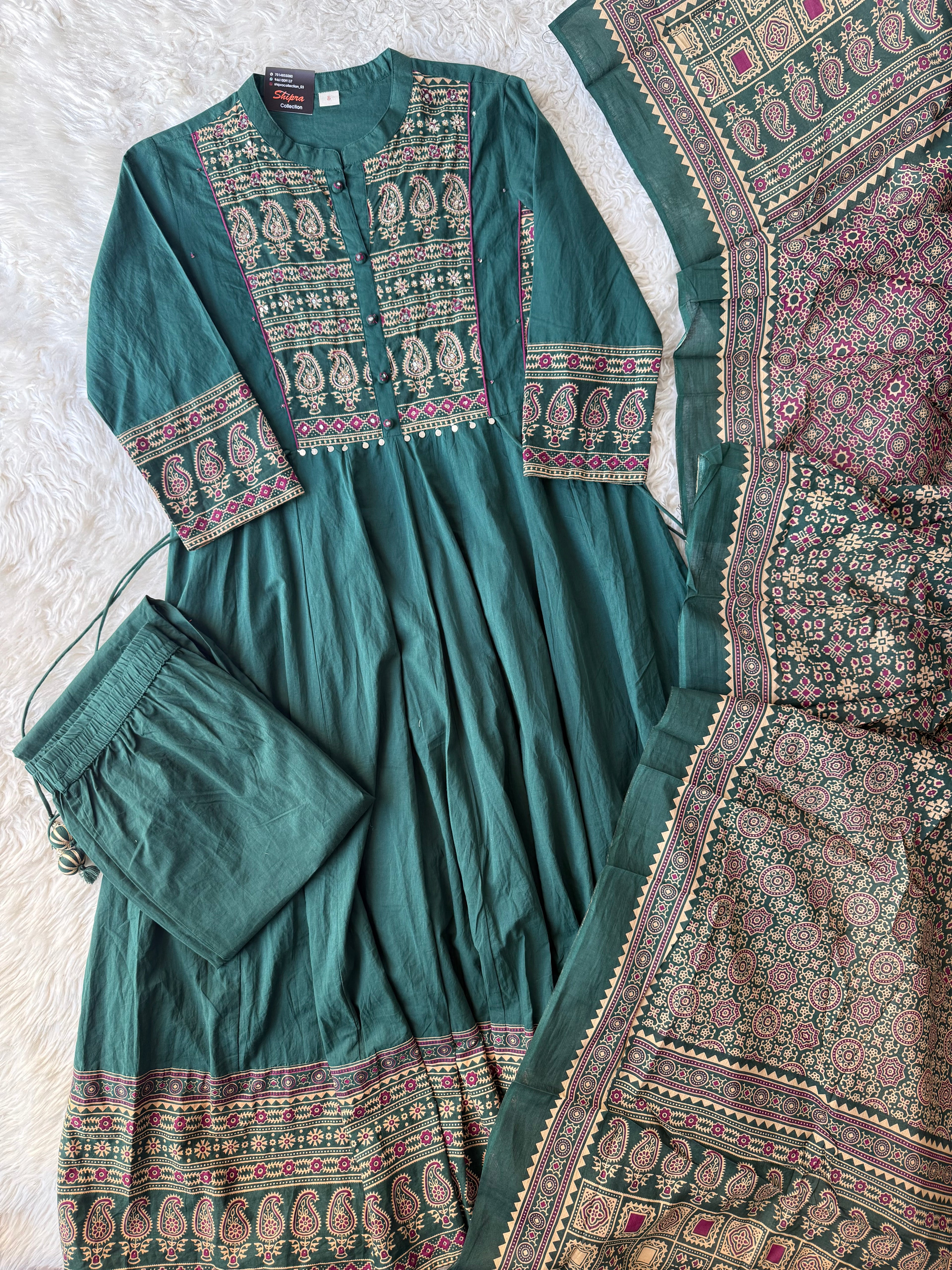 Premium Cotton Kurti Pant Dupatta Set