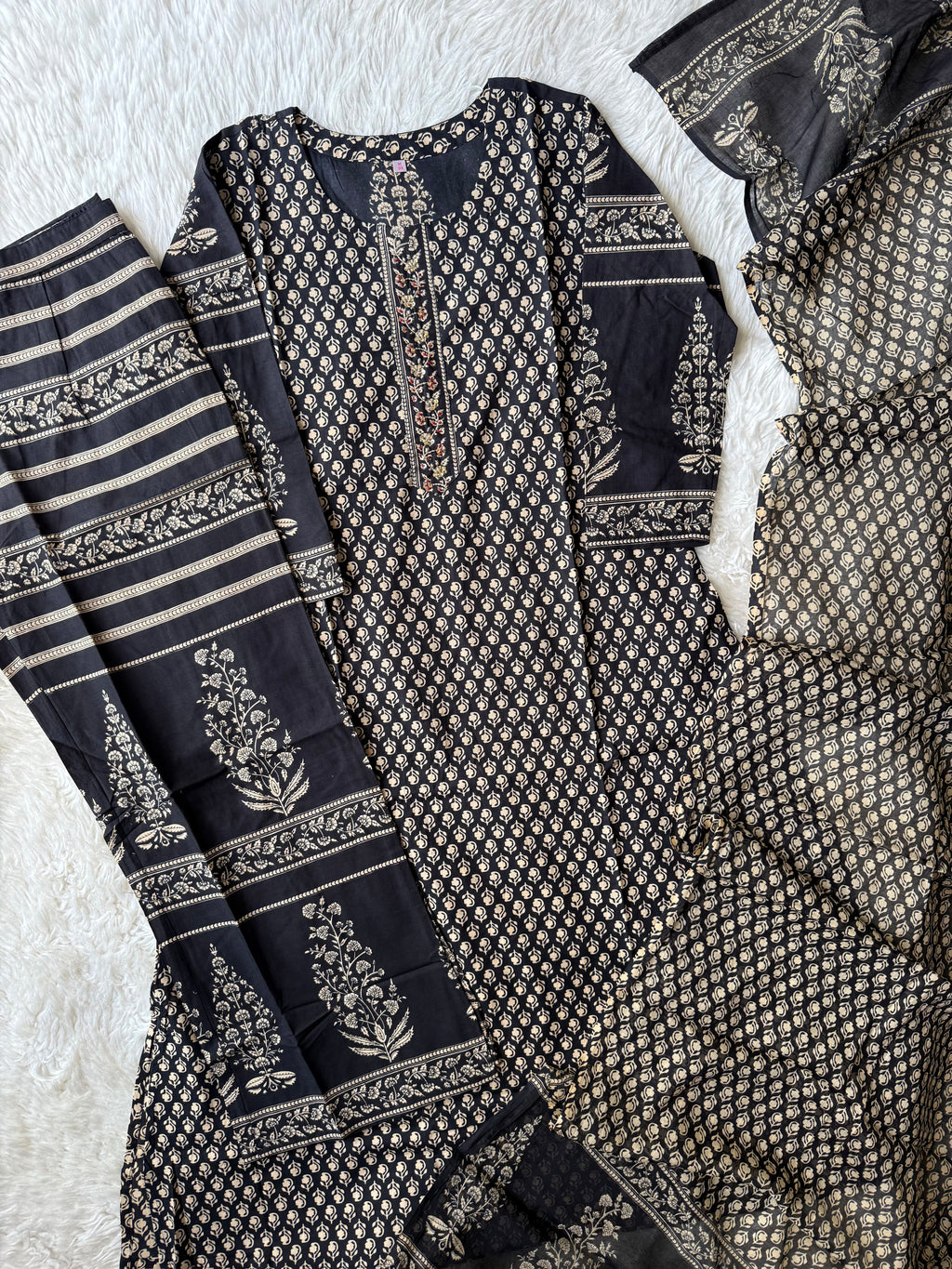 Premium Cotton Kurti Pant Dupatta Set