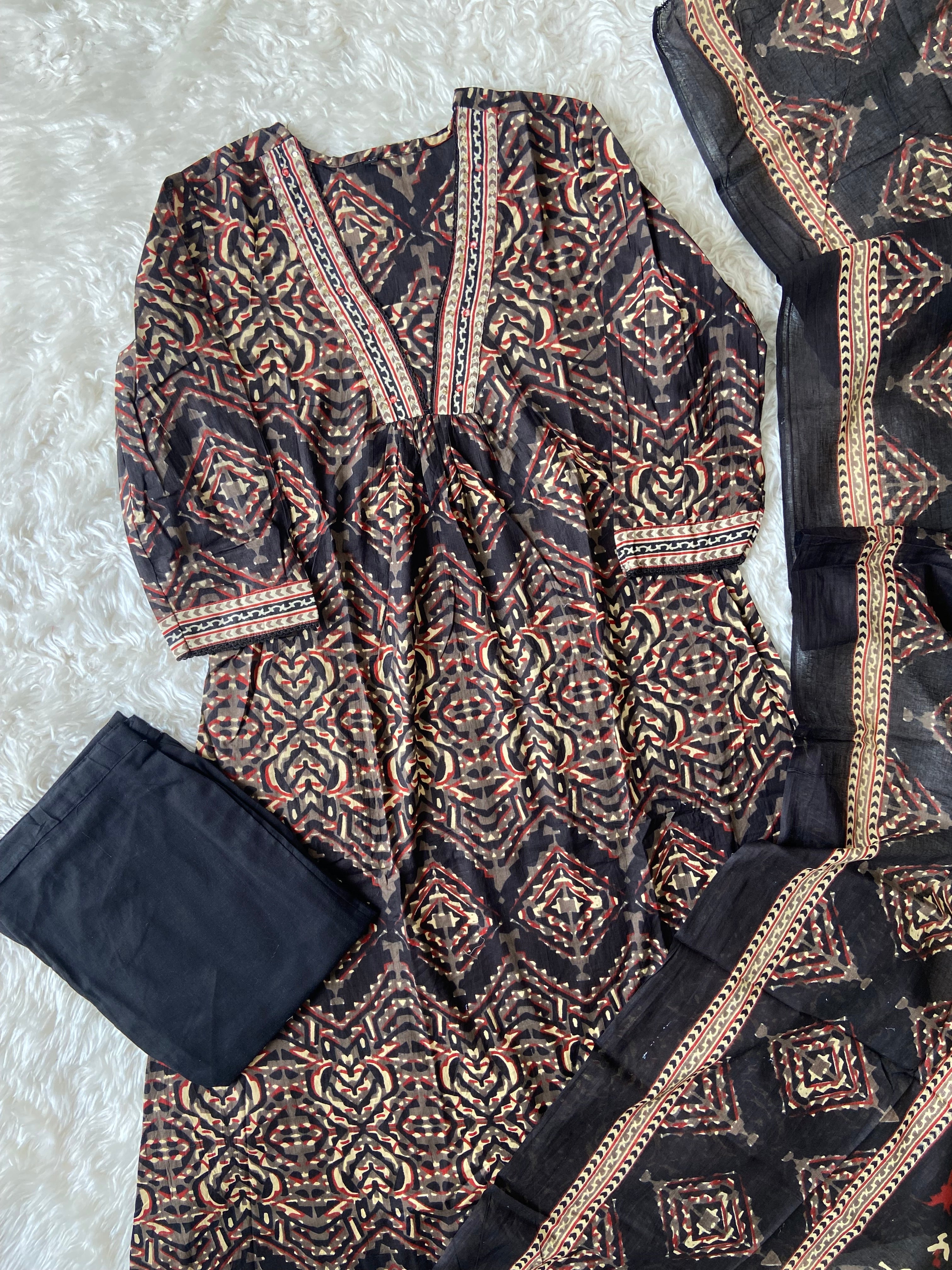 Budget Friendly FLARE Kurti Pant Dupatta Set