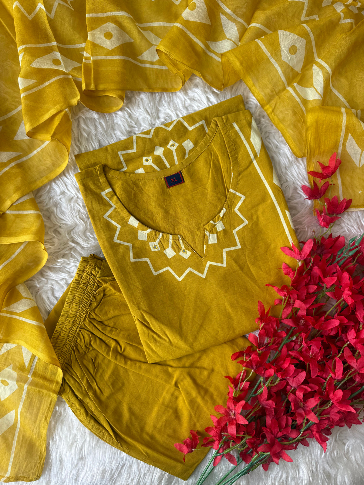 Budget Friendly Kurti Pant Dupatta Set