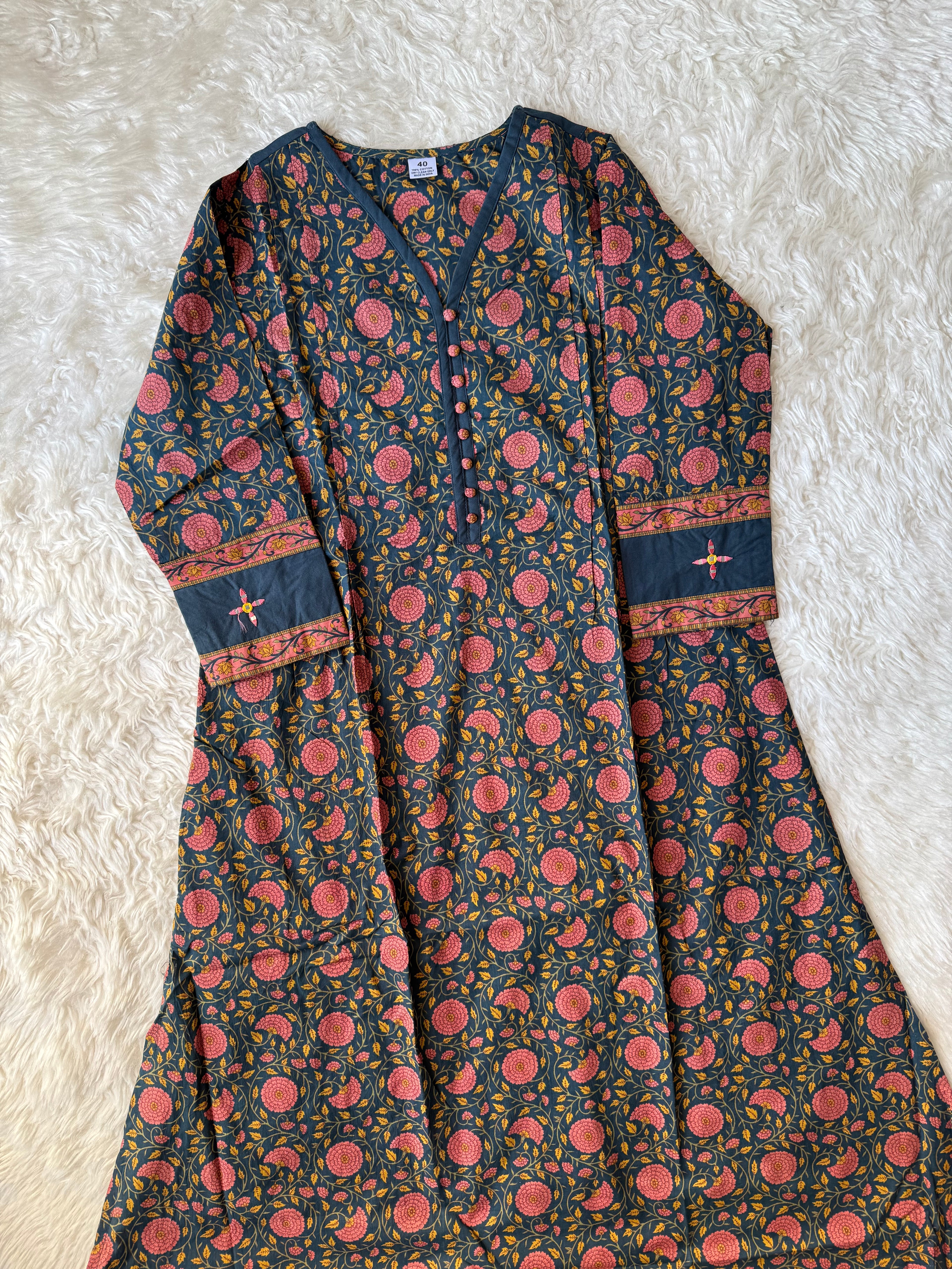 Premium Cotton Aline Kurti Plazo Dupatta Set