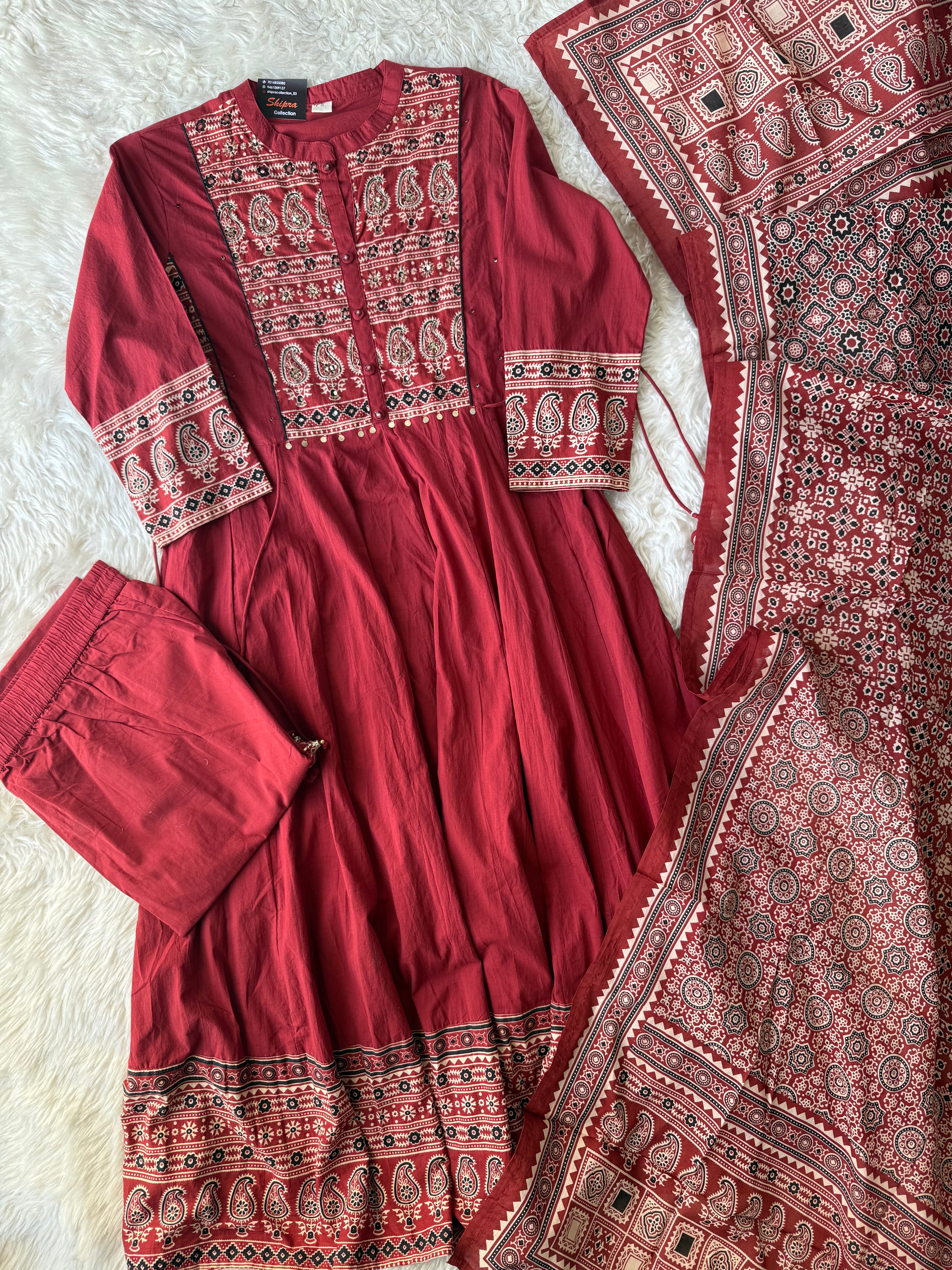 Premium Cotton Kurti Pant Dupatta Set
