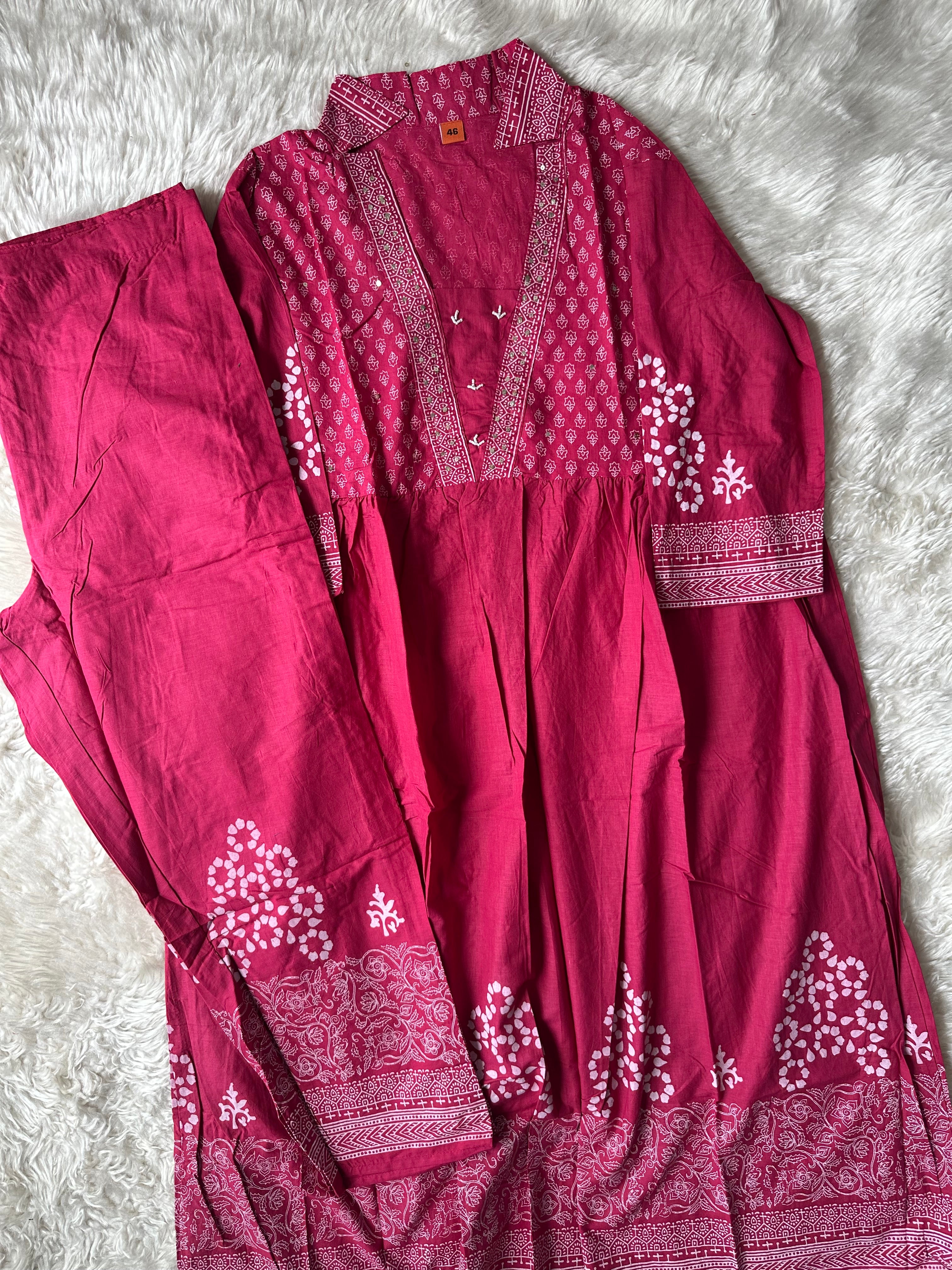 Cotton FLARE Kurti Pant Set