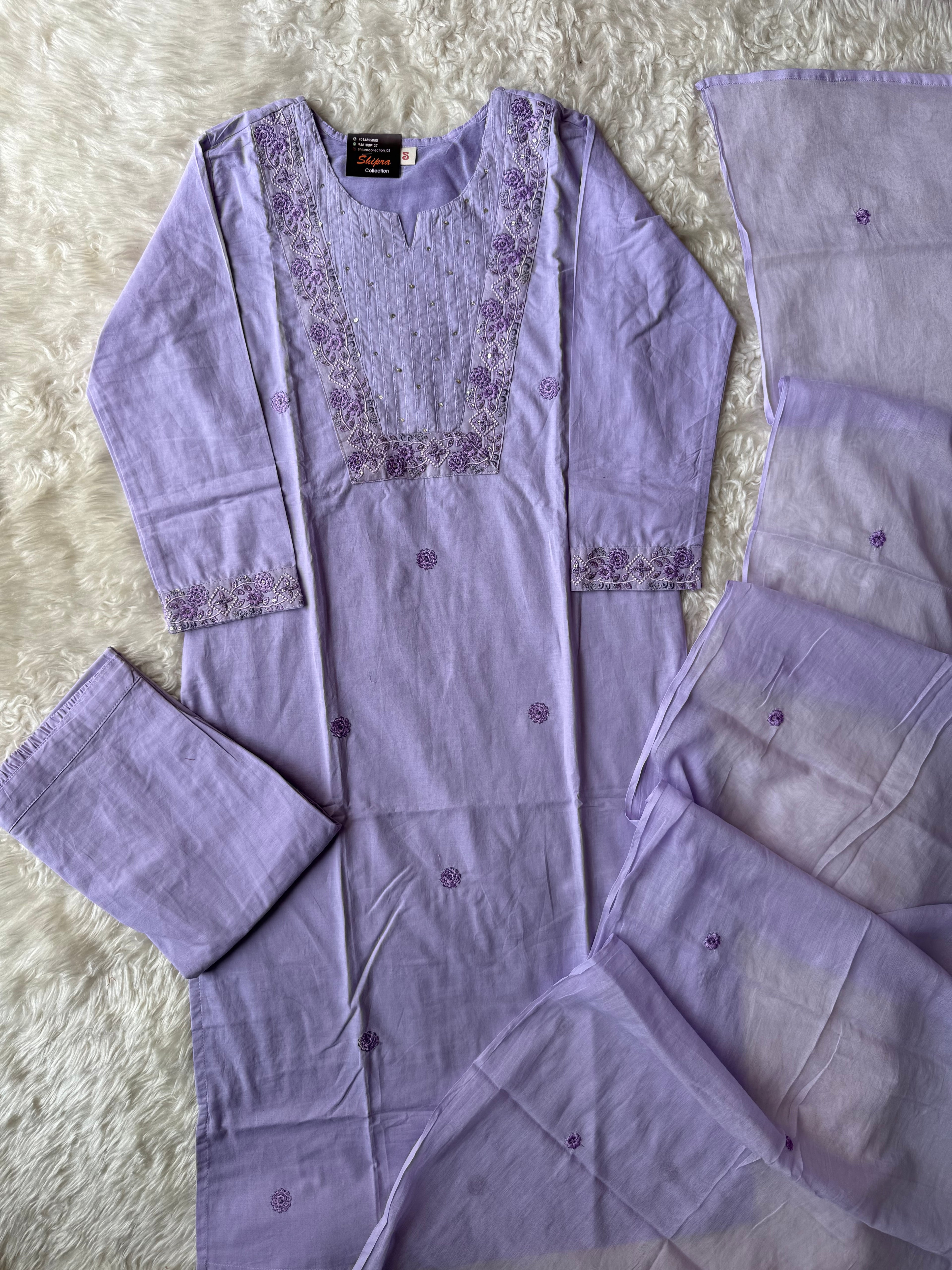 Premium Cotton Kurti Pant Dupatta Set