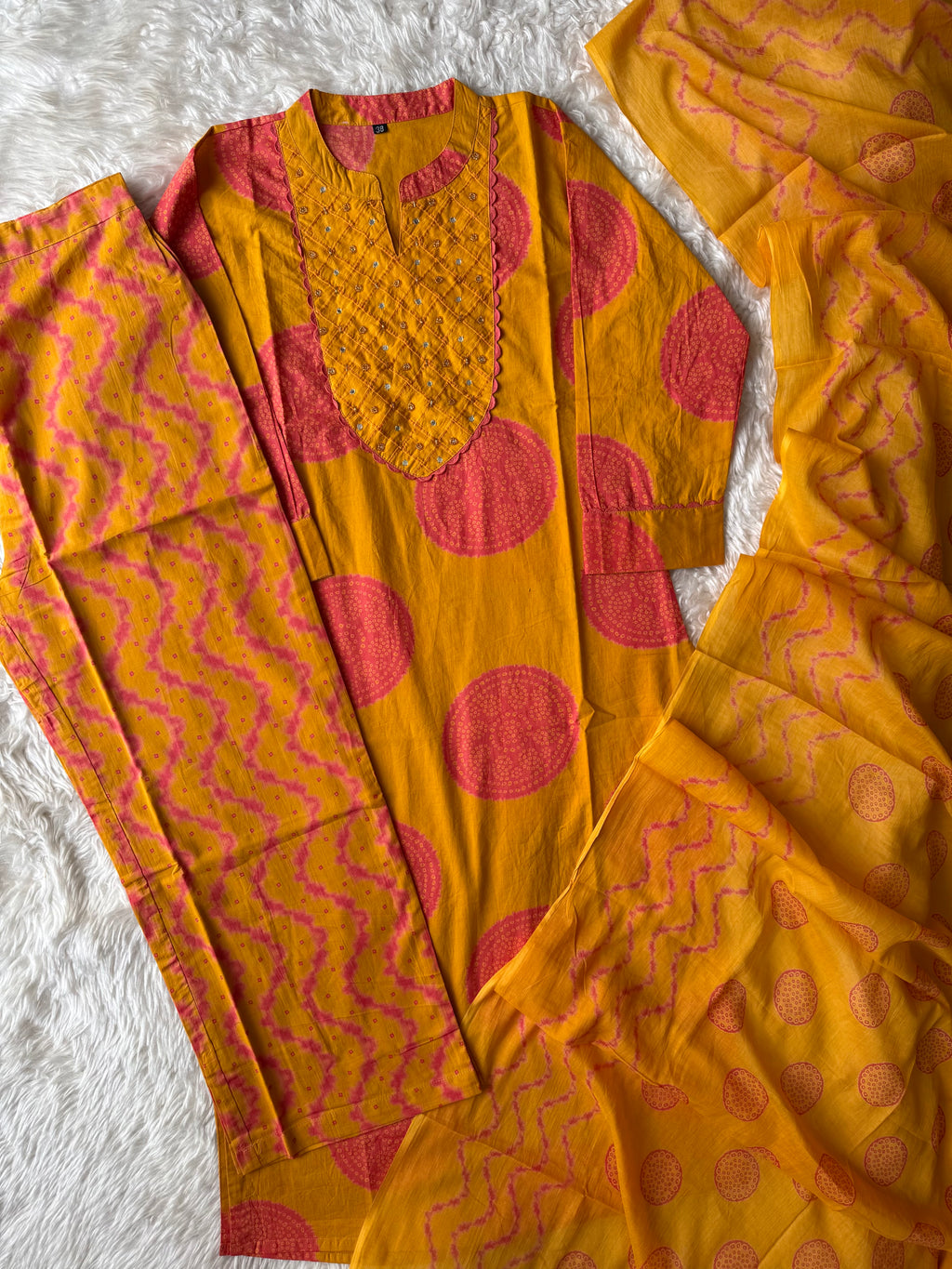 Premium Cotton Bandhani Set