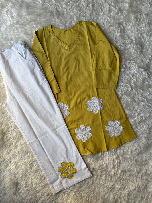 Breathable Cotton Patch Work Co-ord Set