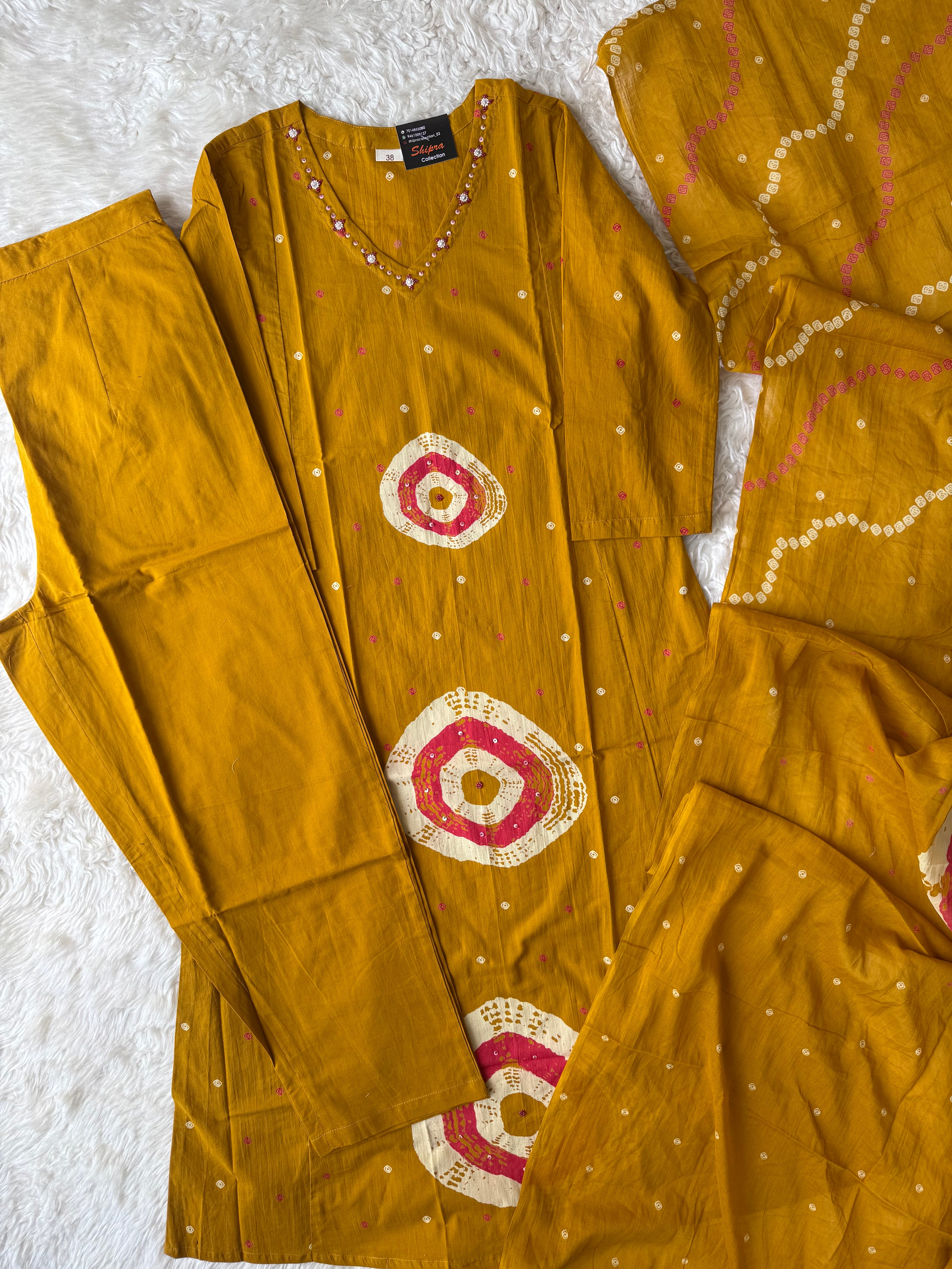 Premium Cotton Kurti Pant Dupatta Set
