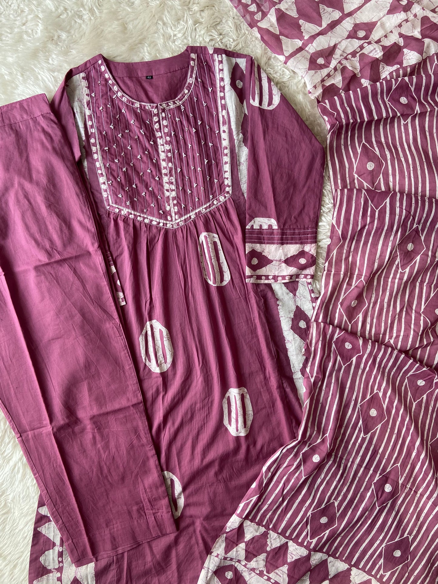 Premium Cotton Kurti Pant Dupatta Set