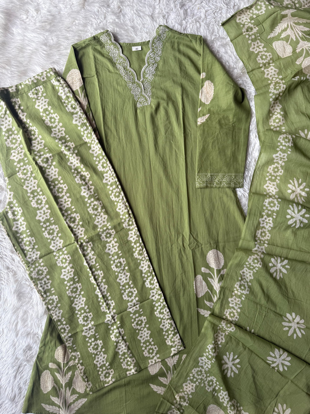 Premium Cotton Kurti Plazo Dupatta Set