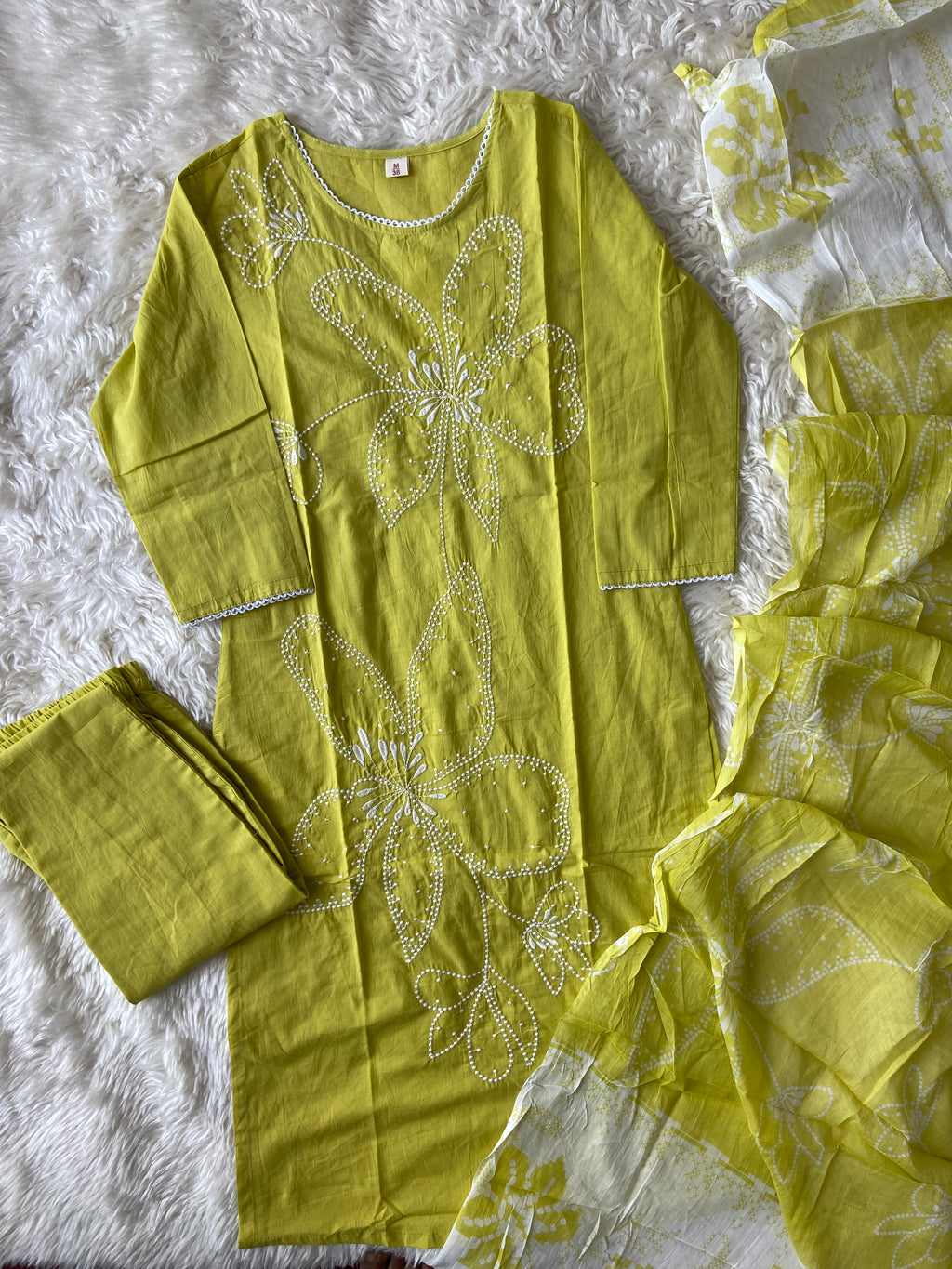 Hit selling 🛍️ Pure Cotton Kurti Pant Dupatta Set