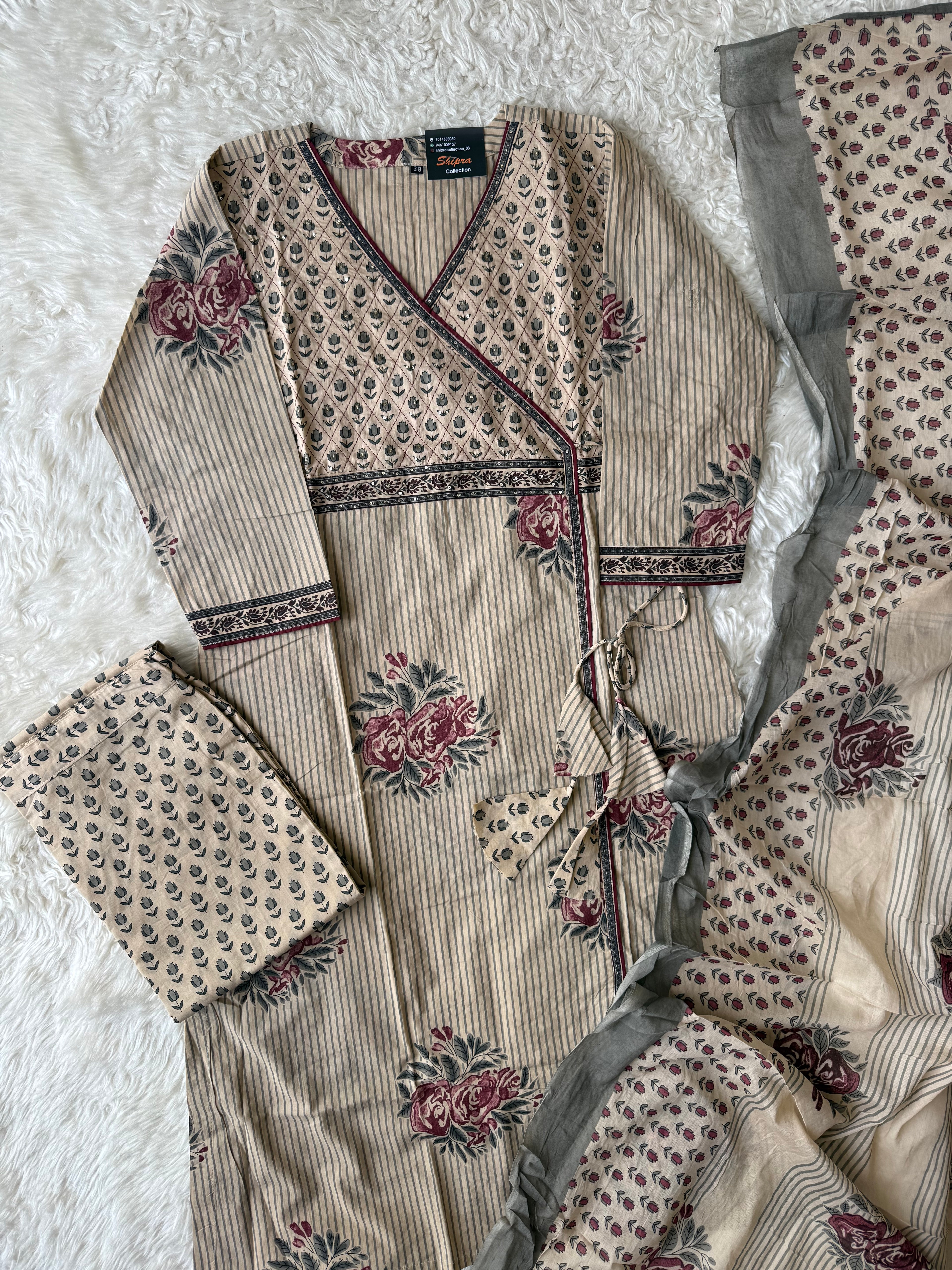 Premium Cotton Kurti Pant Dupatta Set