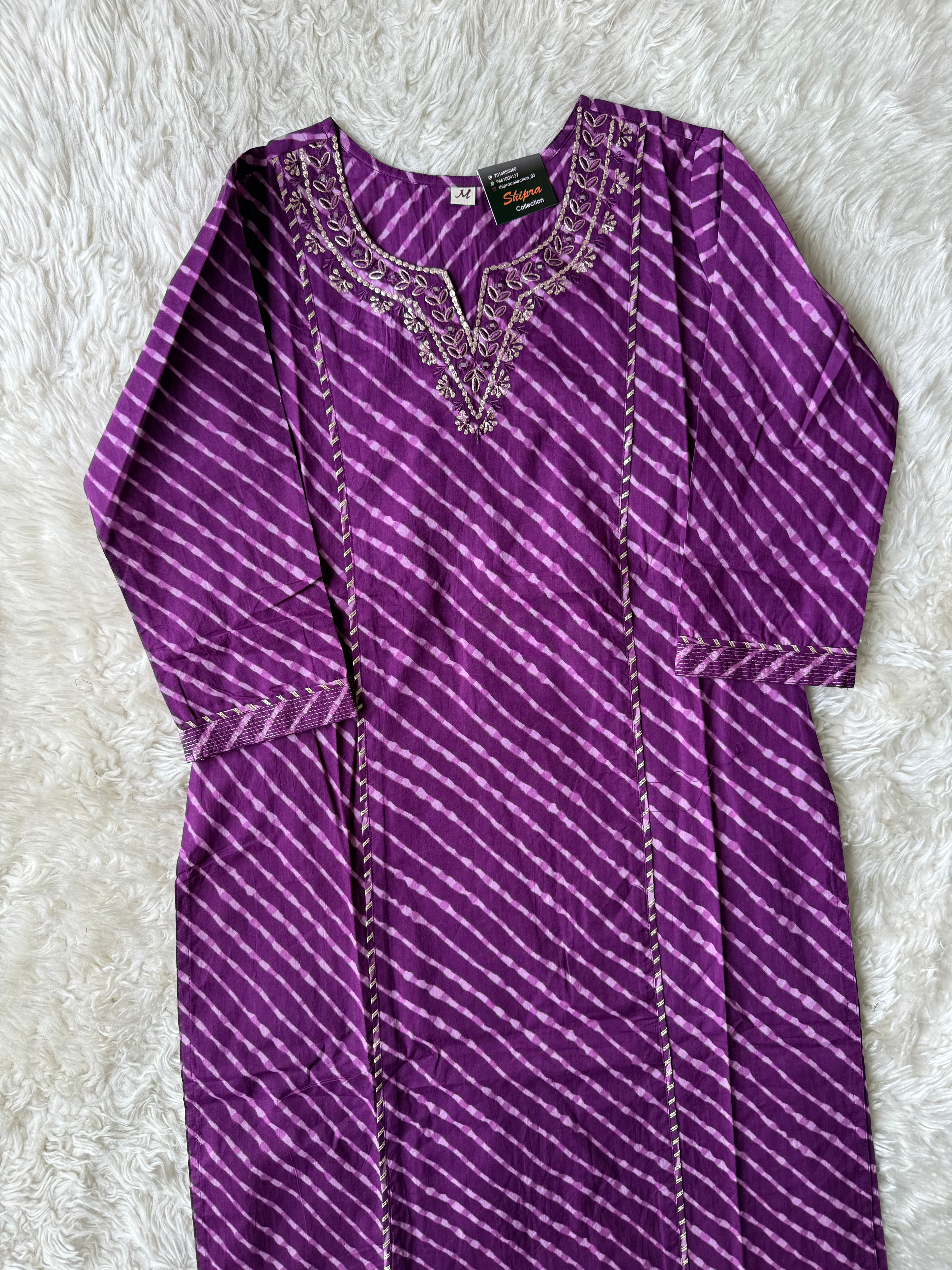 Premium Cotton Lehariya Set