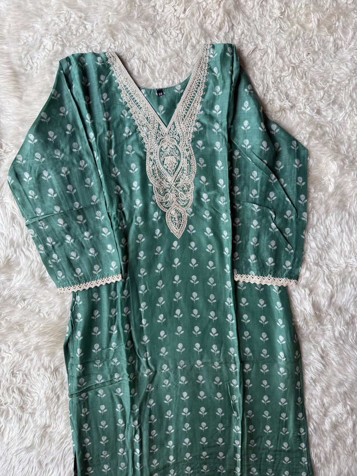 Pure Muslin Silk Kurti Pant Dupatta Set