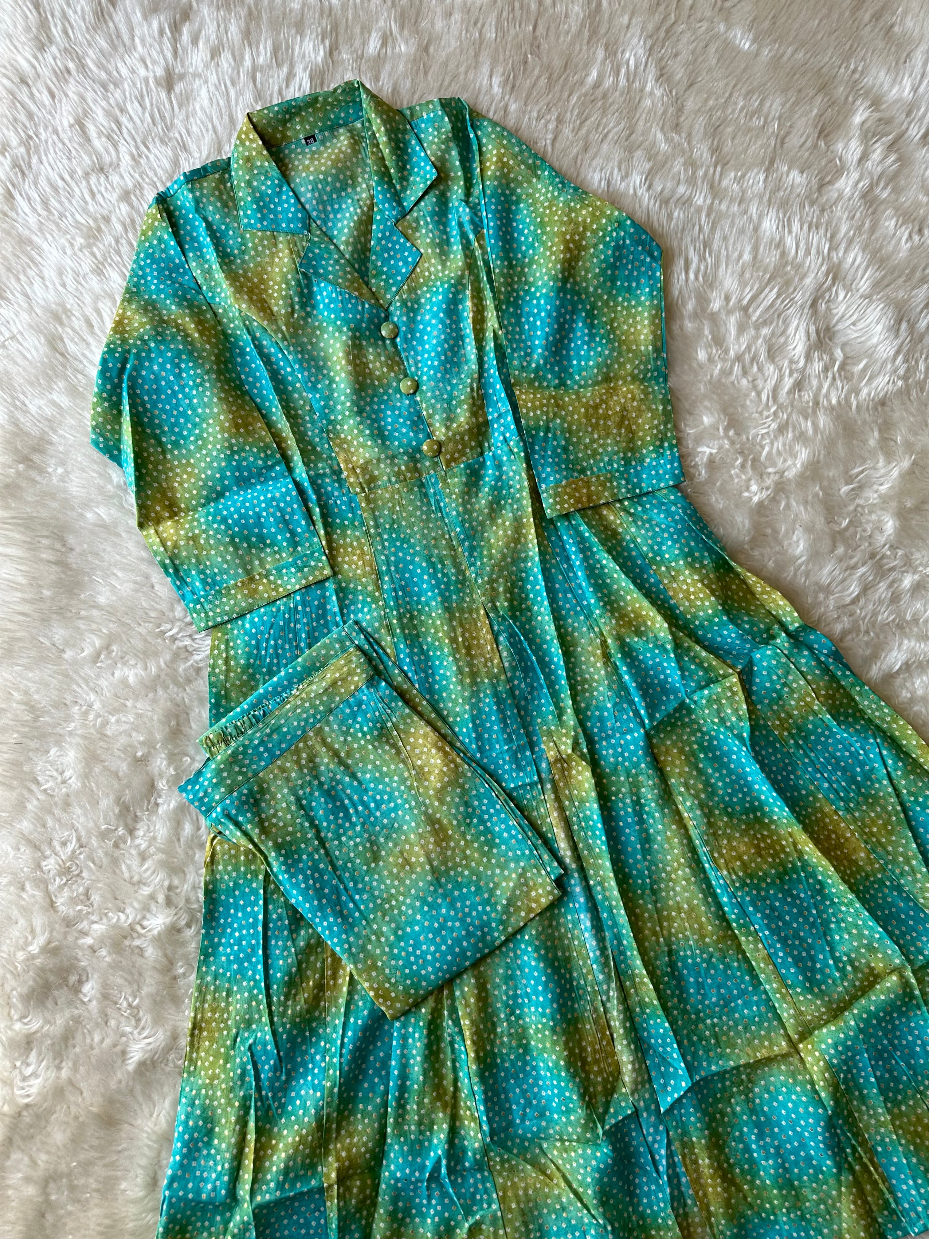 Pure Muslin Silk Kurti Pant Set