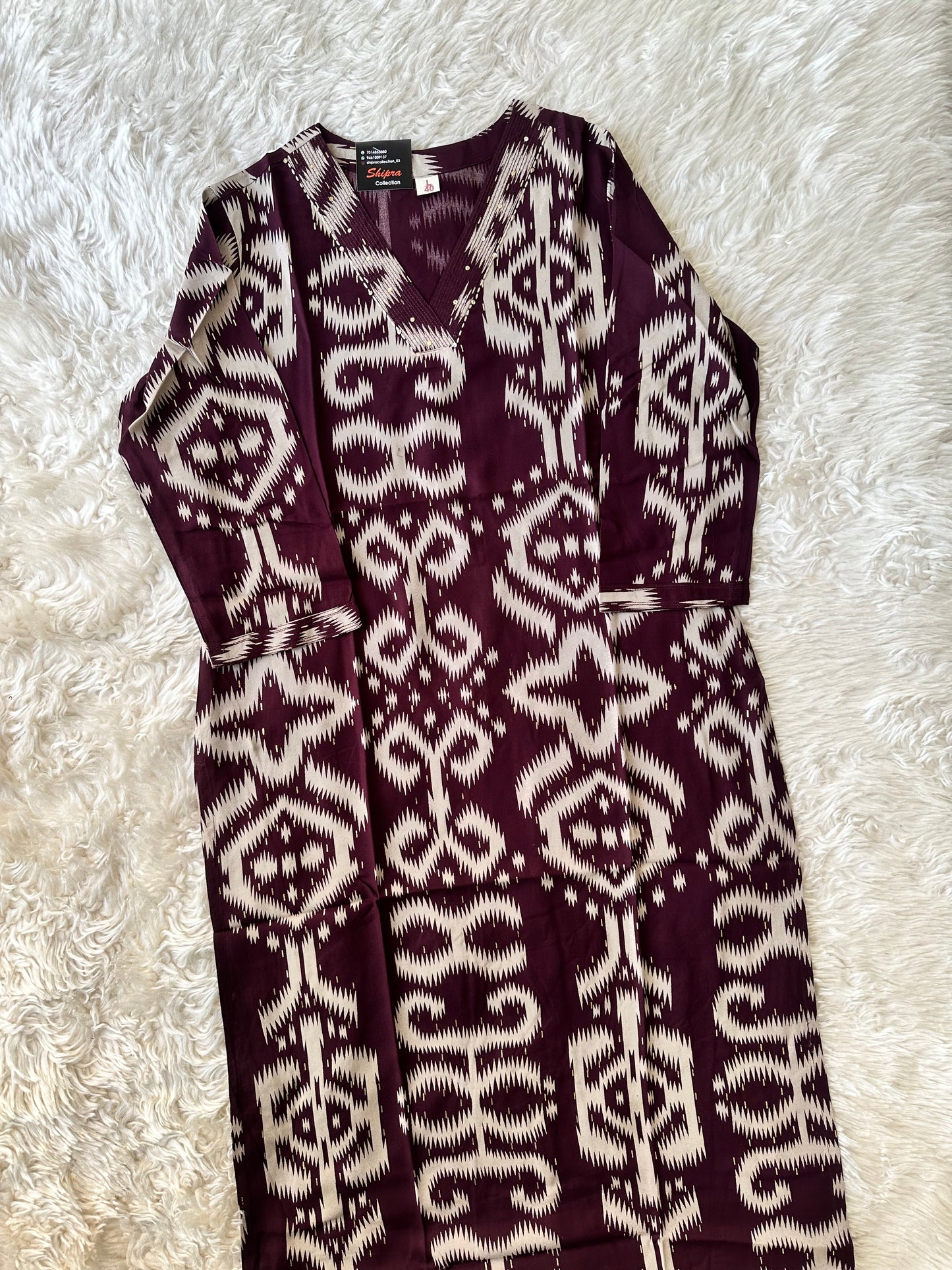 Heavy Rayon V- Neck Kurti