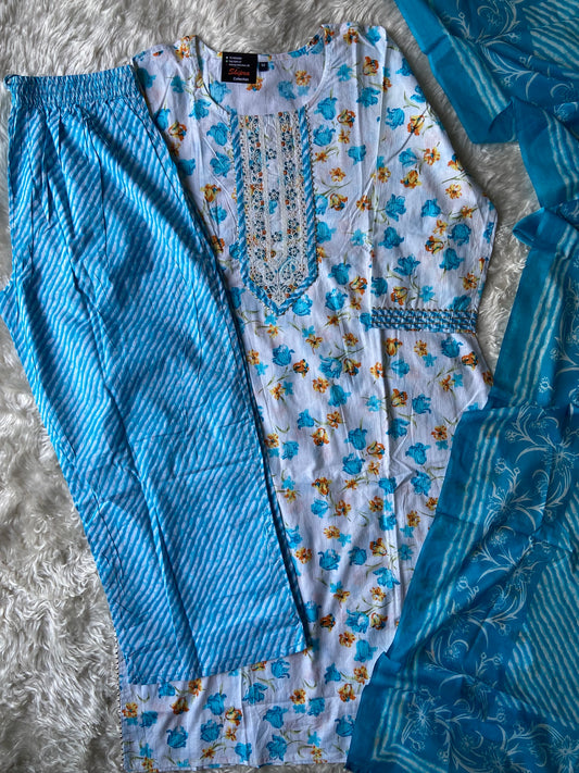 Budget Friendly Kurti Pant Dupatta Set